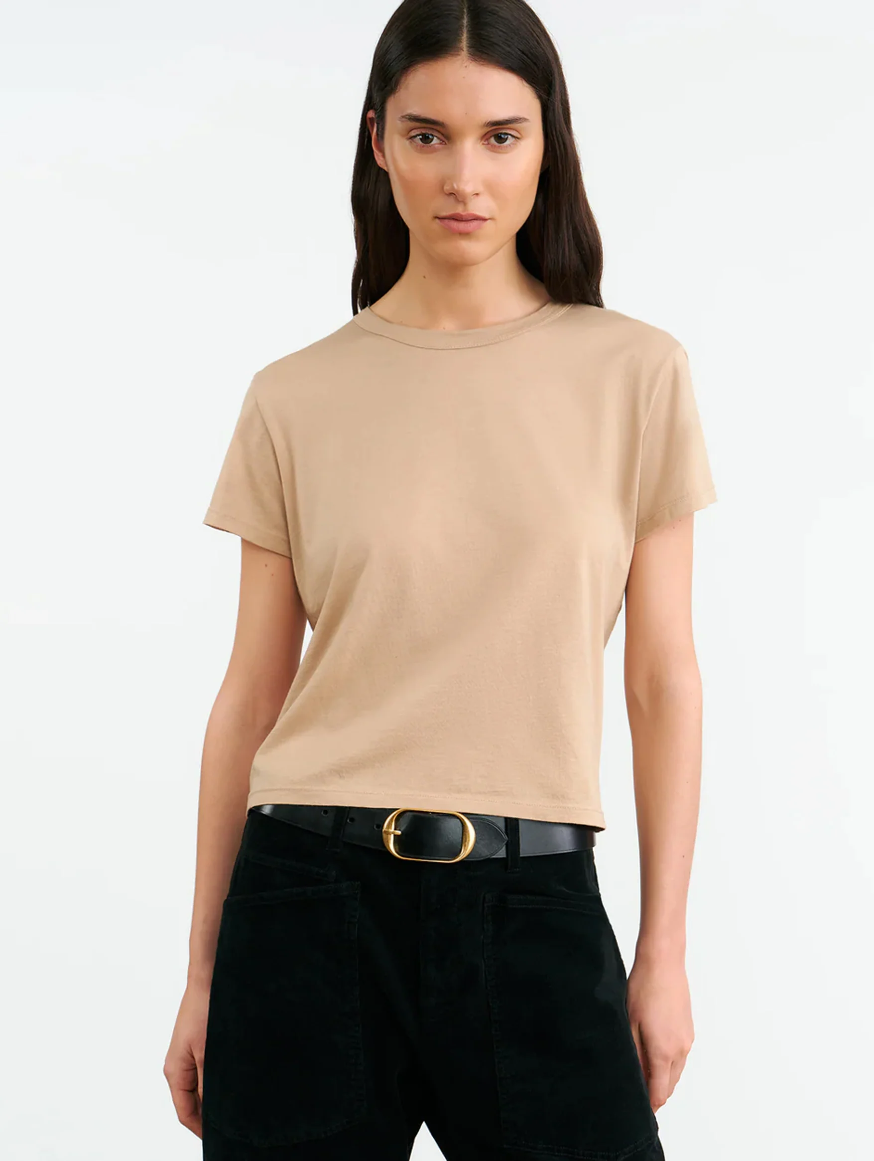 Noya Tee in Pale Khaki - Image 4