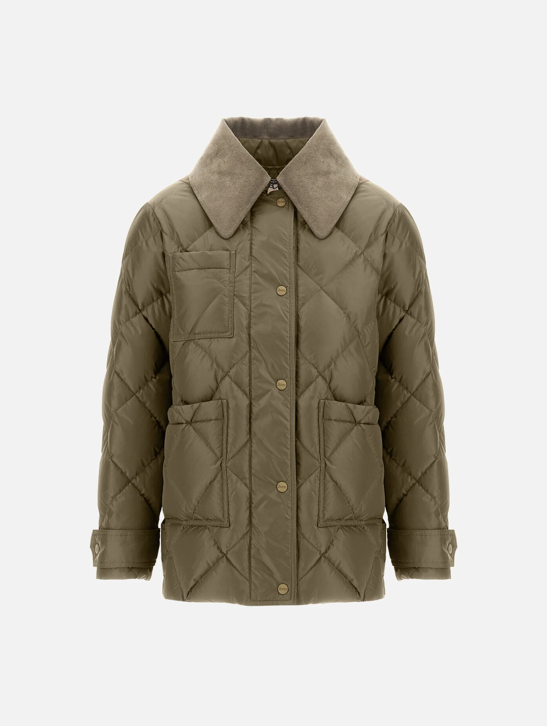Nylon Chamonix Short Parka in Military
