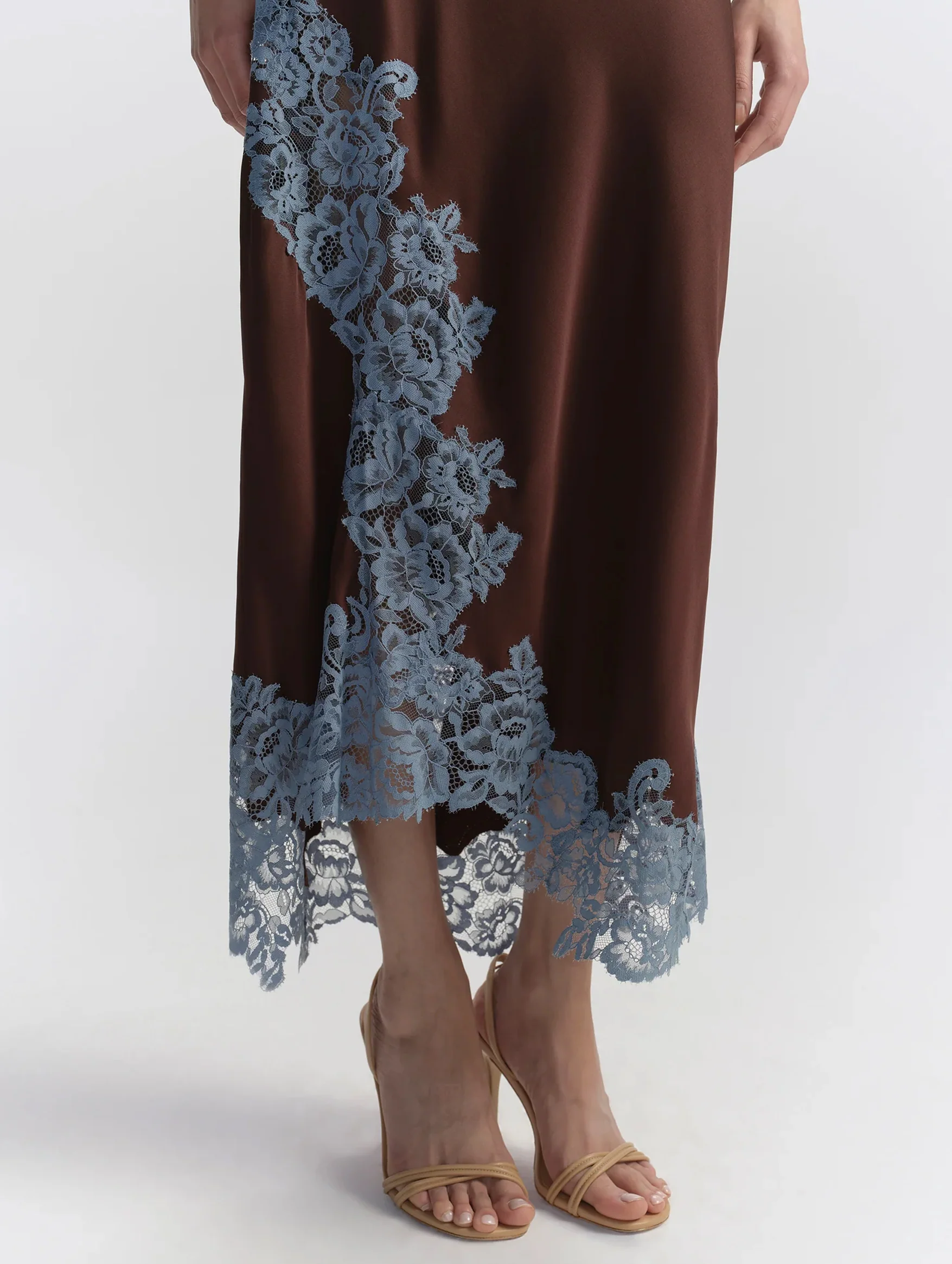 Olivia Skirt in Ganach and French Blue - Image 3