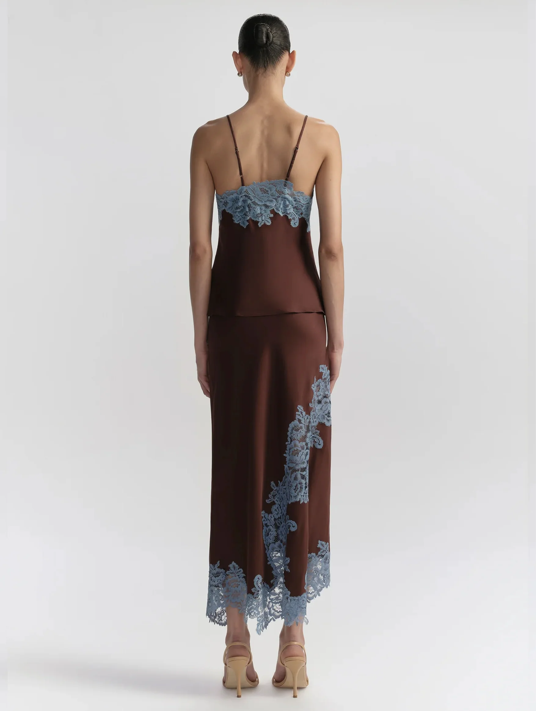 Olivia Skirt in Ganach and French Blue - Image 4