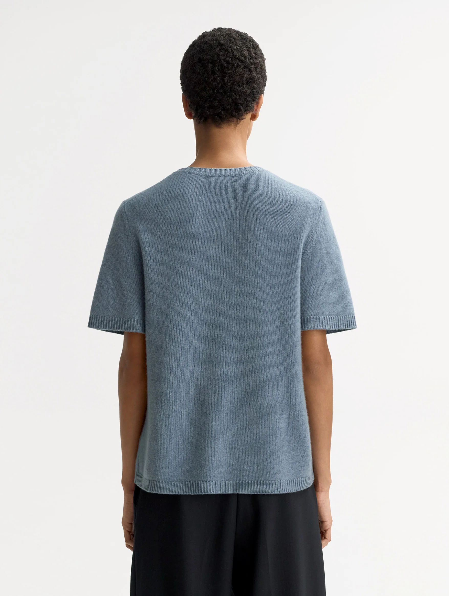 Oversized Cashmere T-Shirt in Retro Blue - Image 4