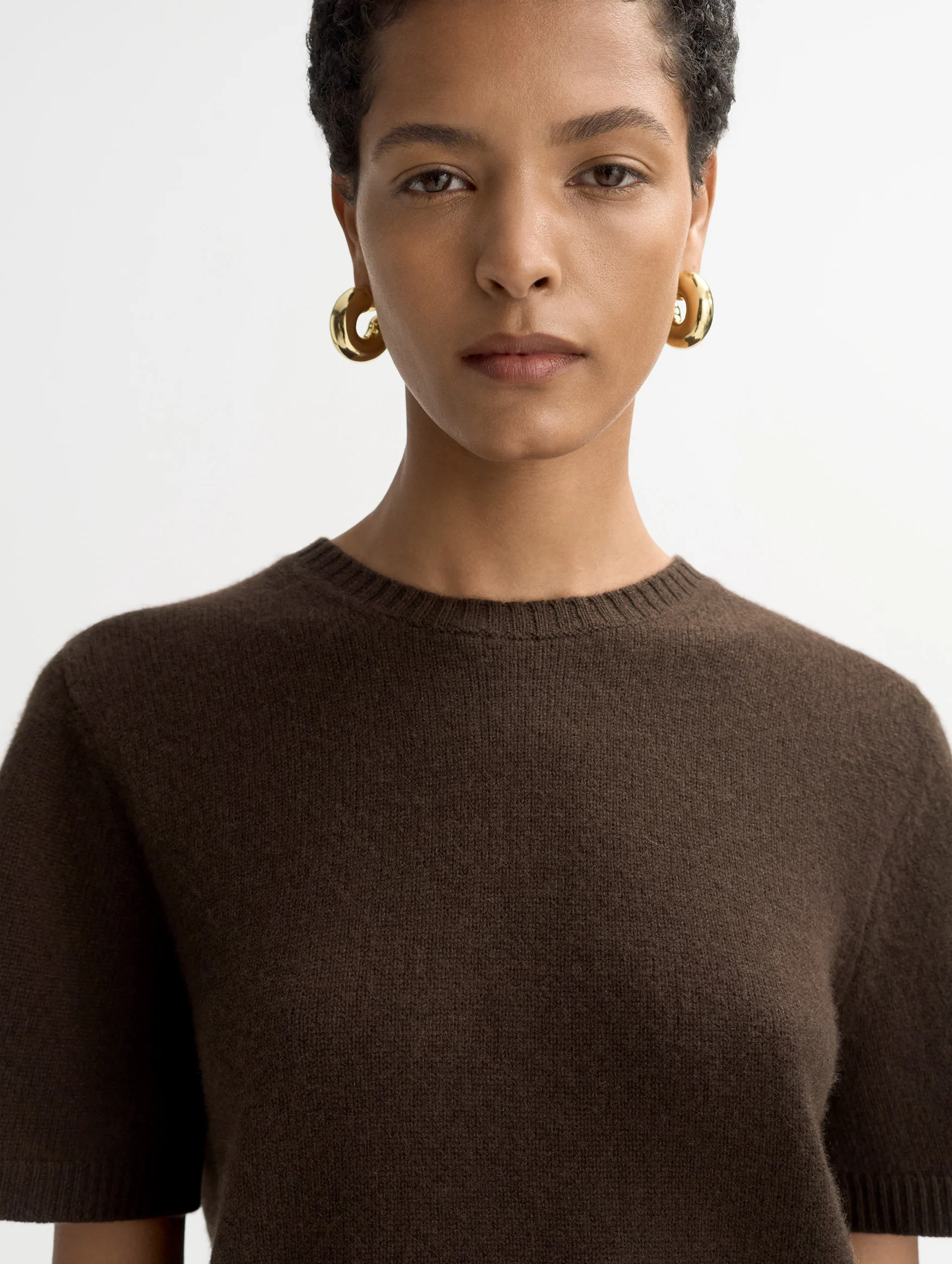 Oversized Cashmere T-Shirt in Mocha - Image 5