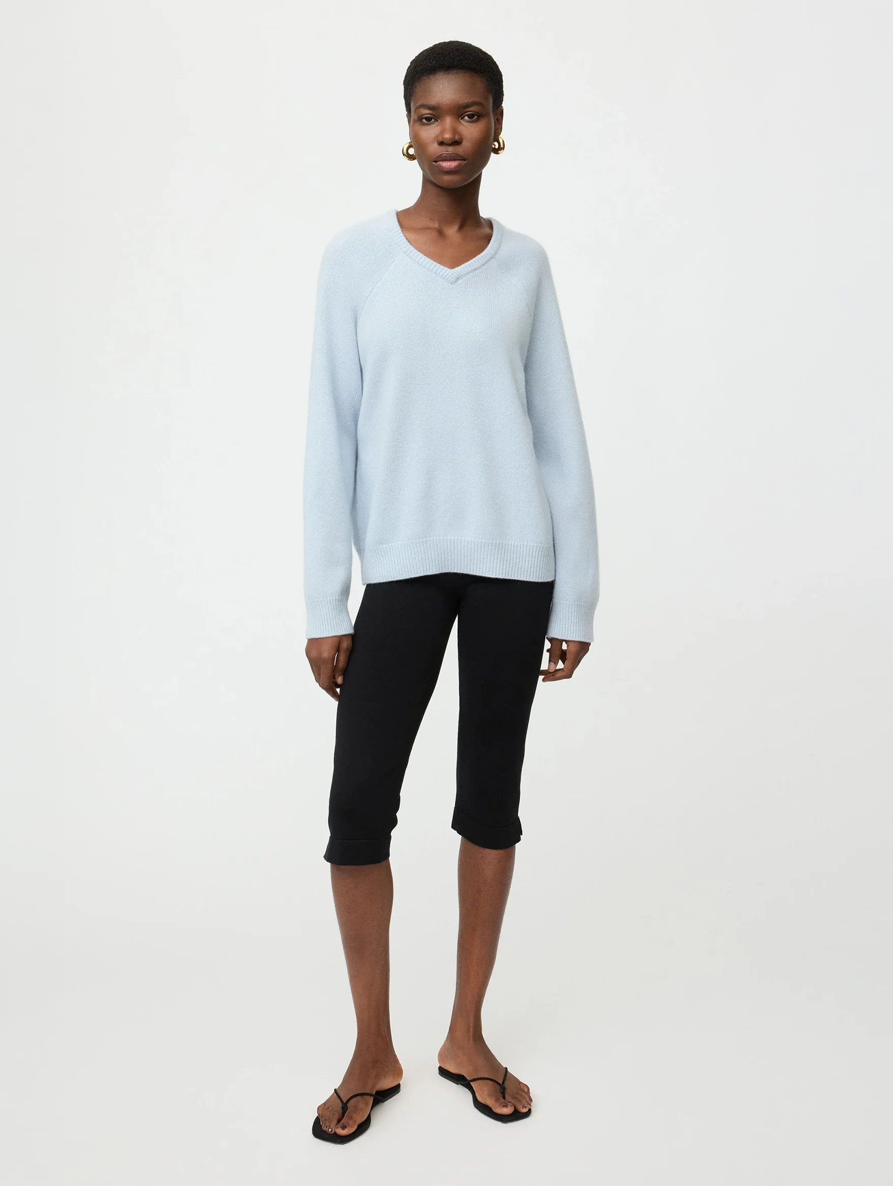 Oversized V-Neck in Ice Blue - Image 2