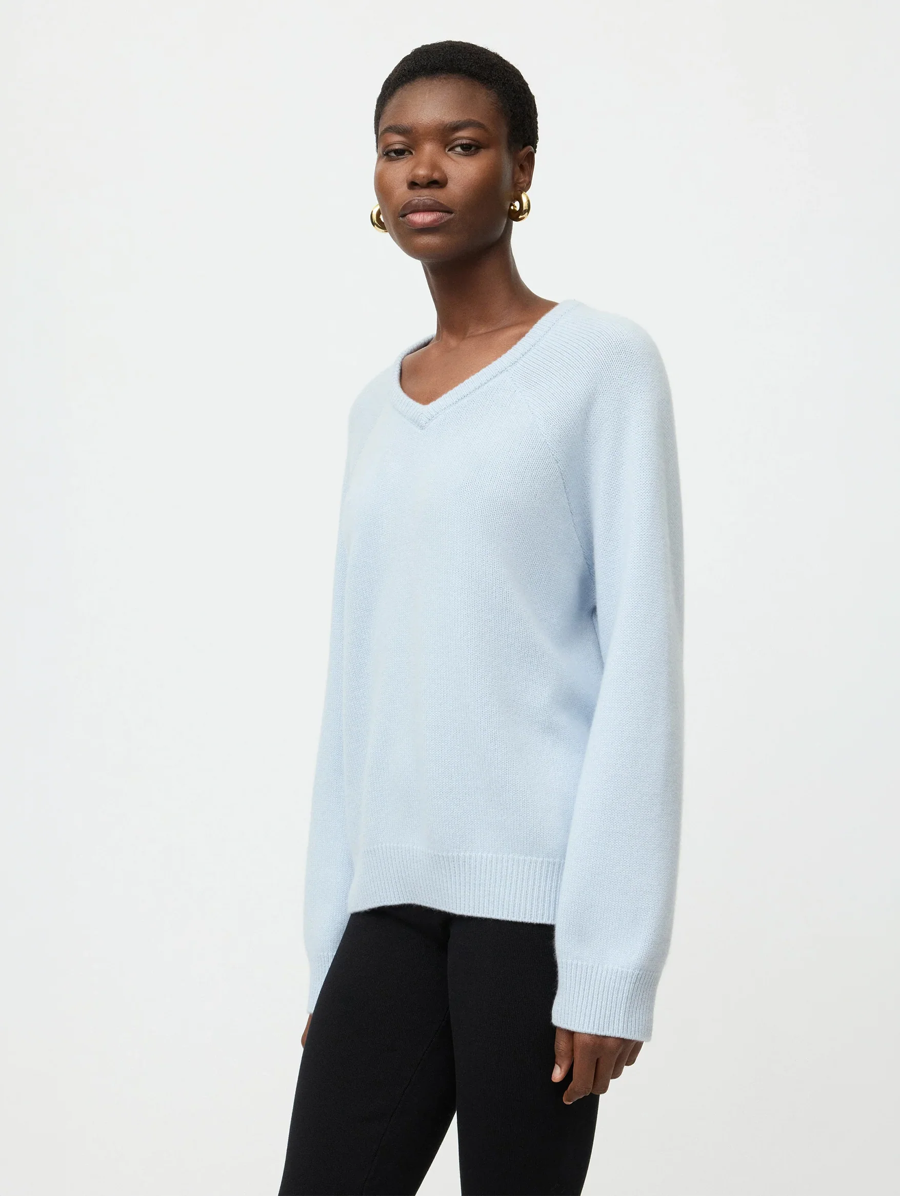Oversized V-Neck in Ice Blue - Image 3
