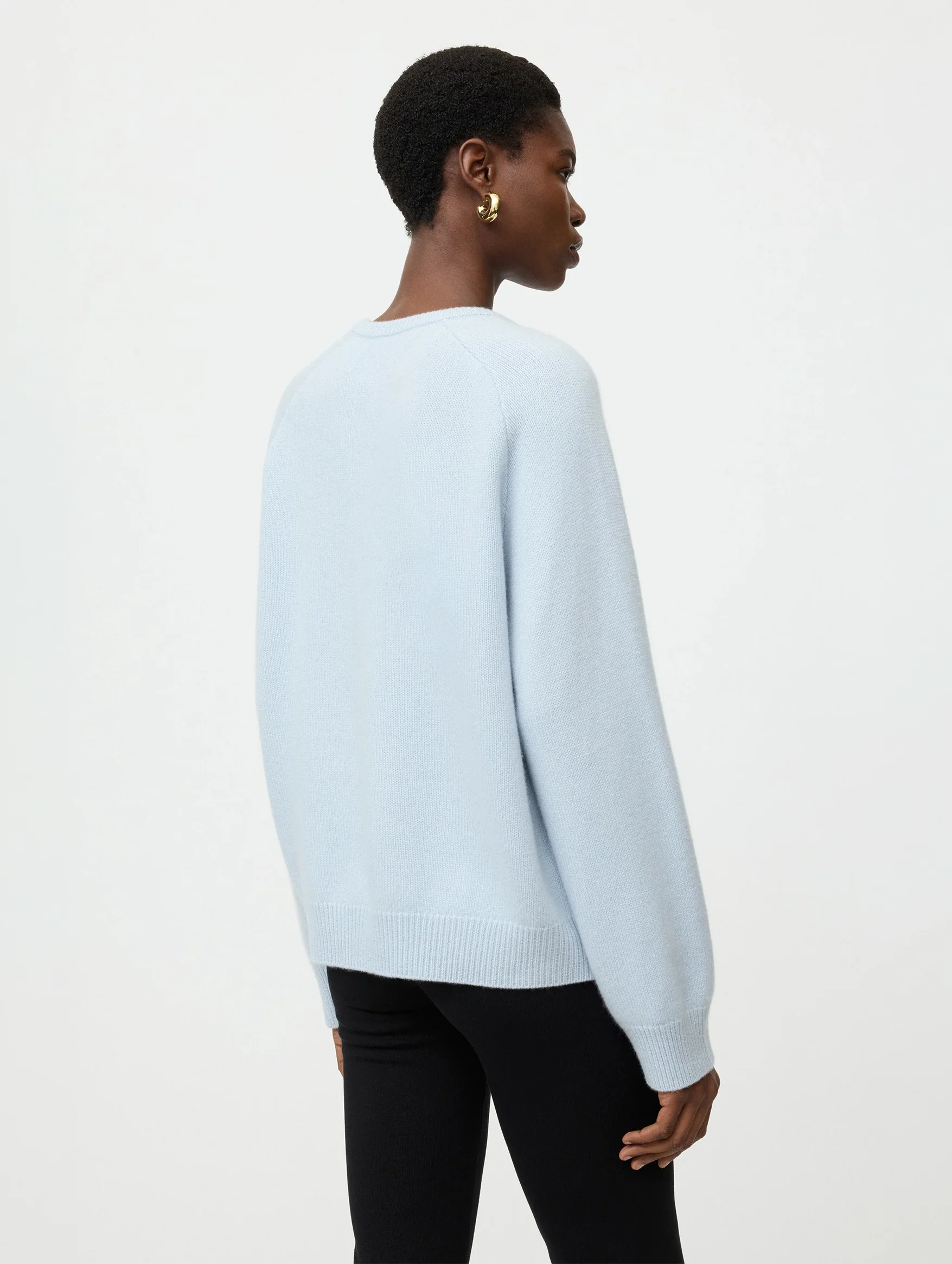 Oversized V-Neck in Ice Blue - Image 4
