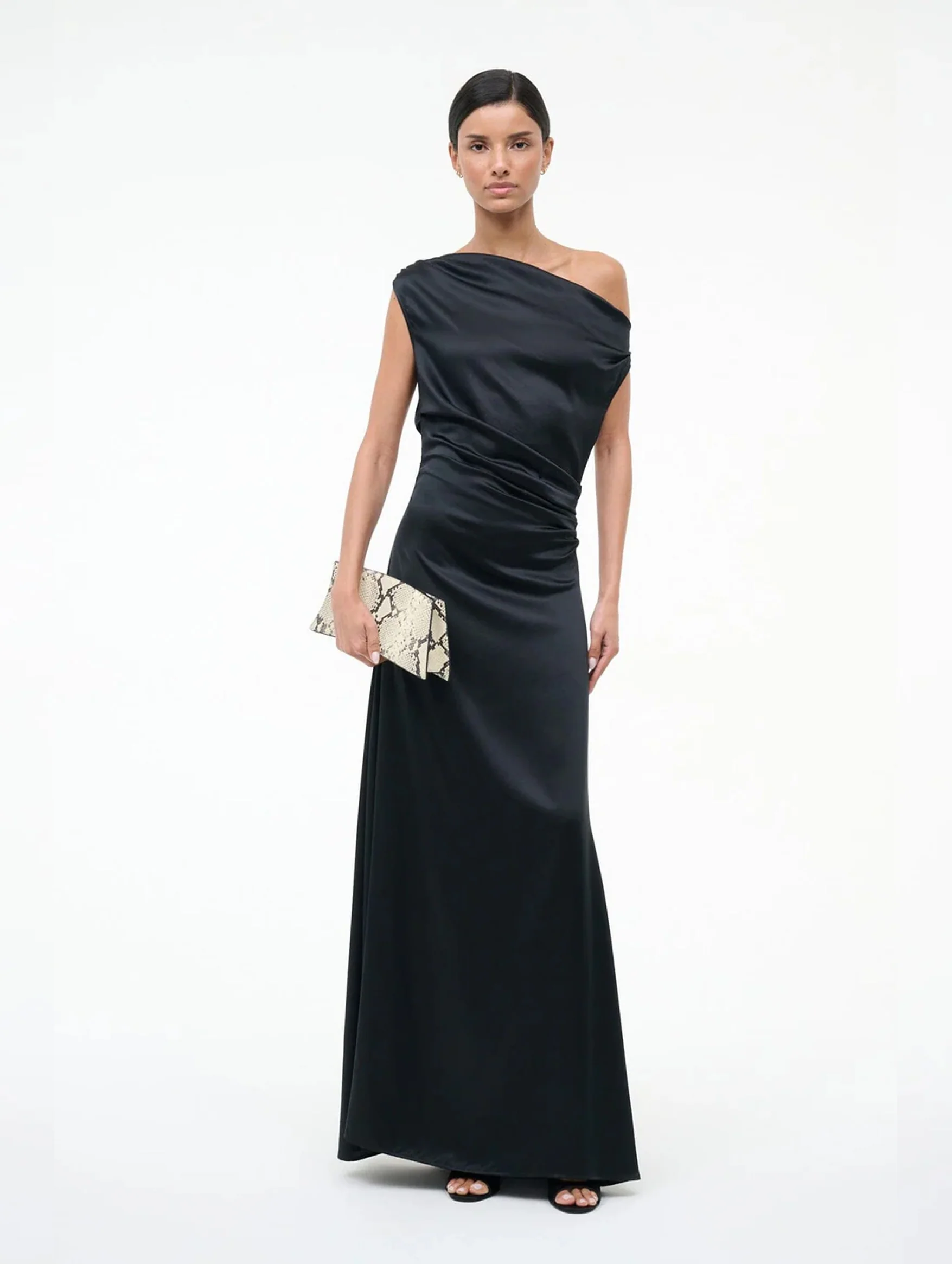 Phare Silk Maxi Dress in Black - Image 2