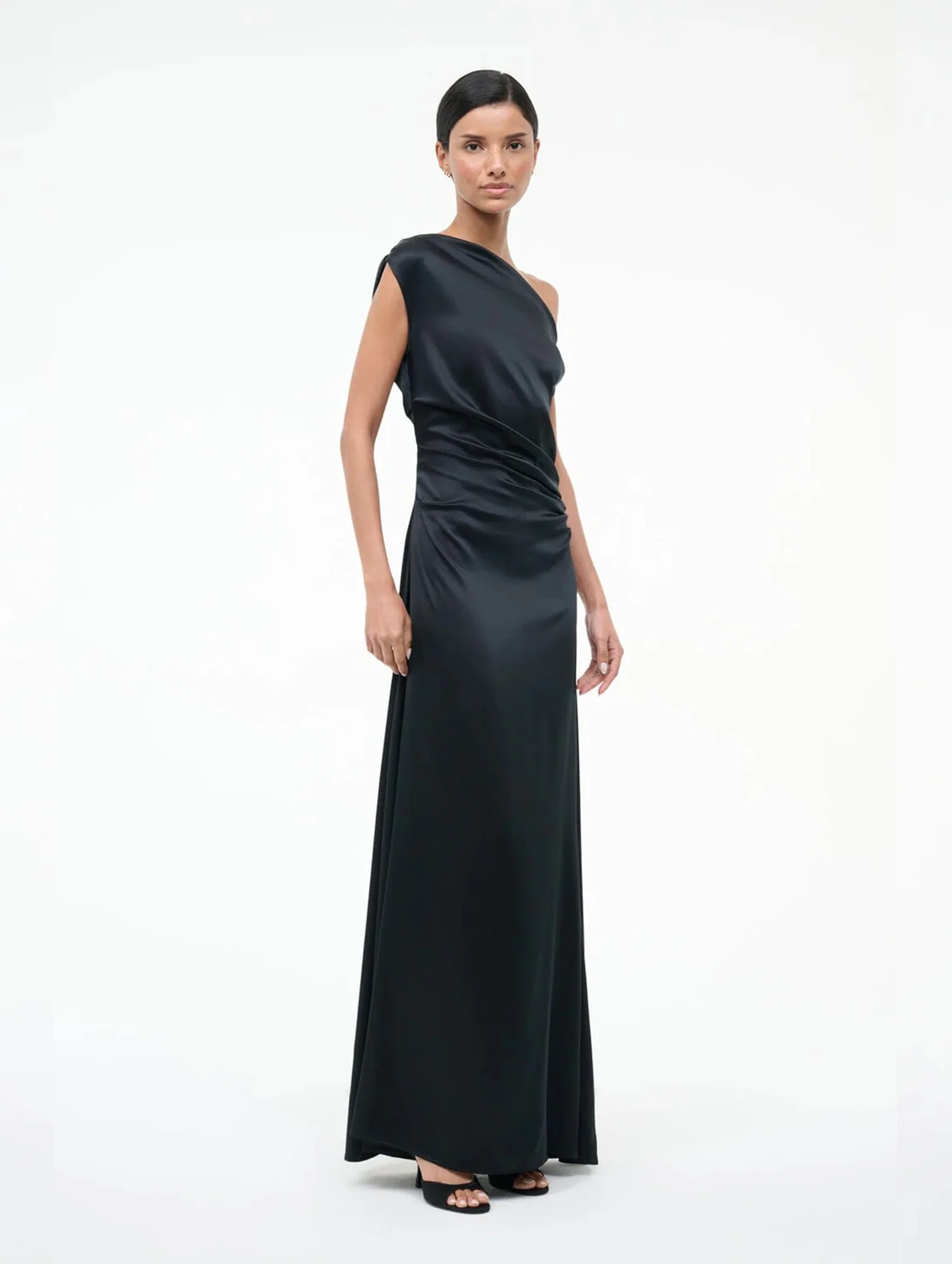 Phare Silk Maxi Dress in Black - Image 3