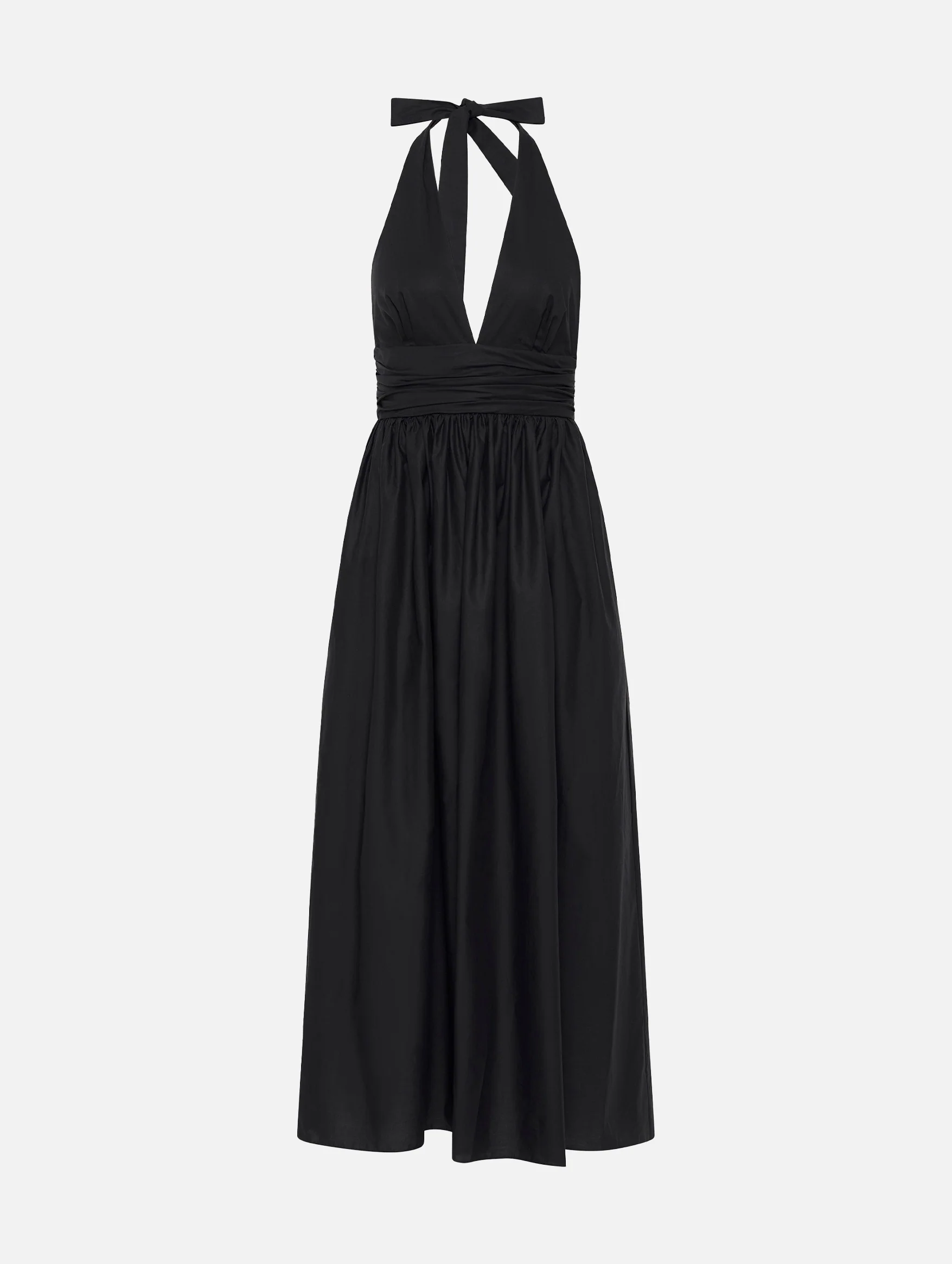 Plunge Halter Dress in Black