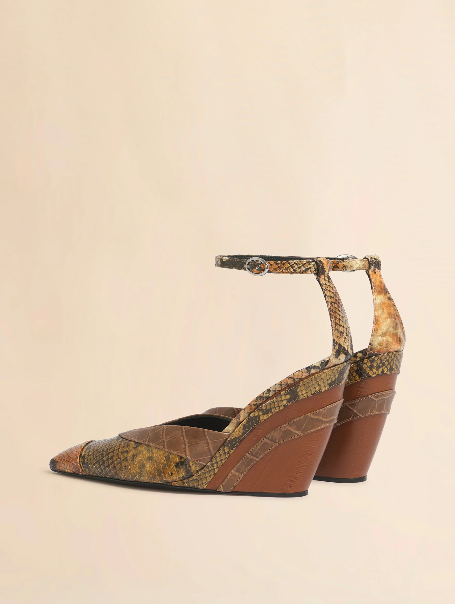 Pointed-toe Wedge in Brown - Image 3