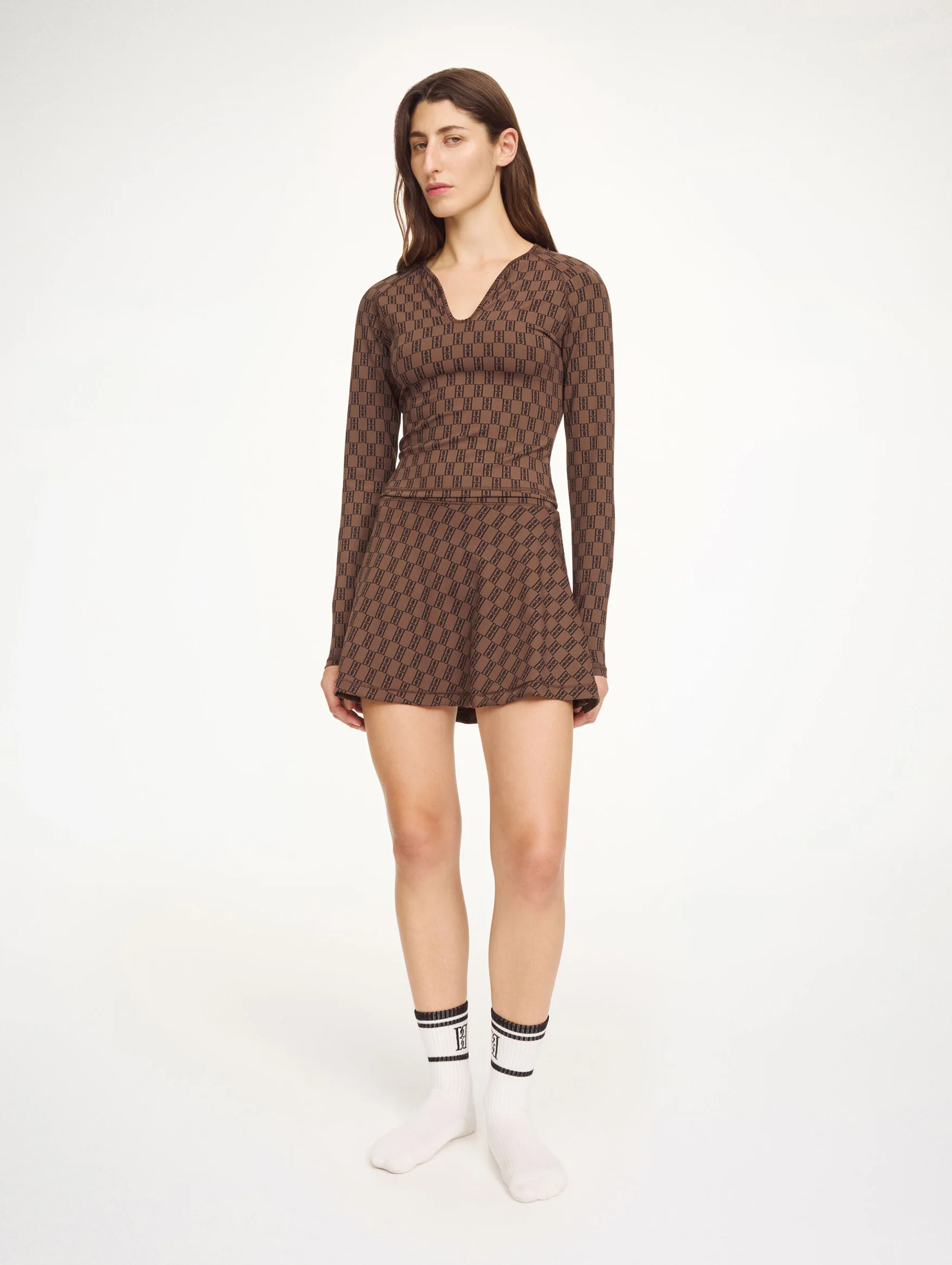 Pollyna Athletic Skirt in Dark Mahogany - Image 2