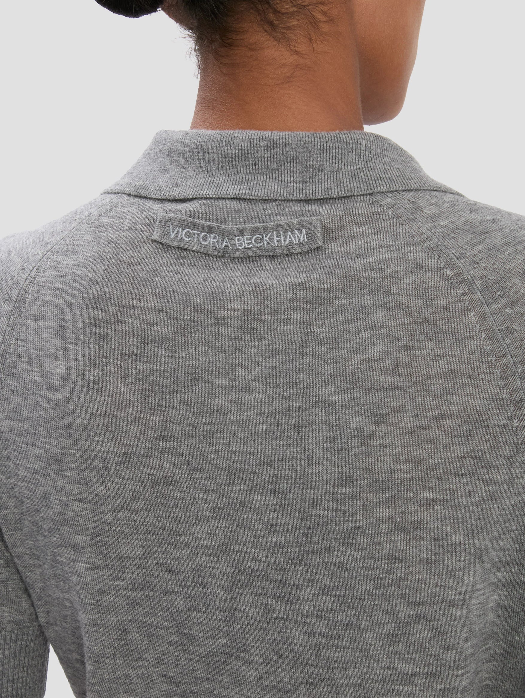 Polo Collar T-Shirt in Grey Marl - Image 4