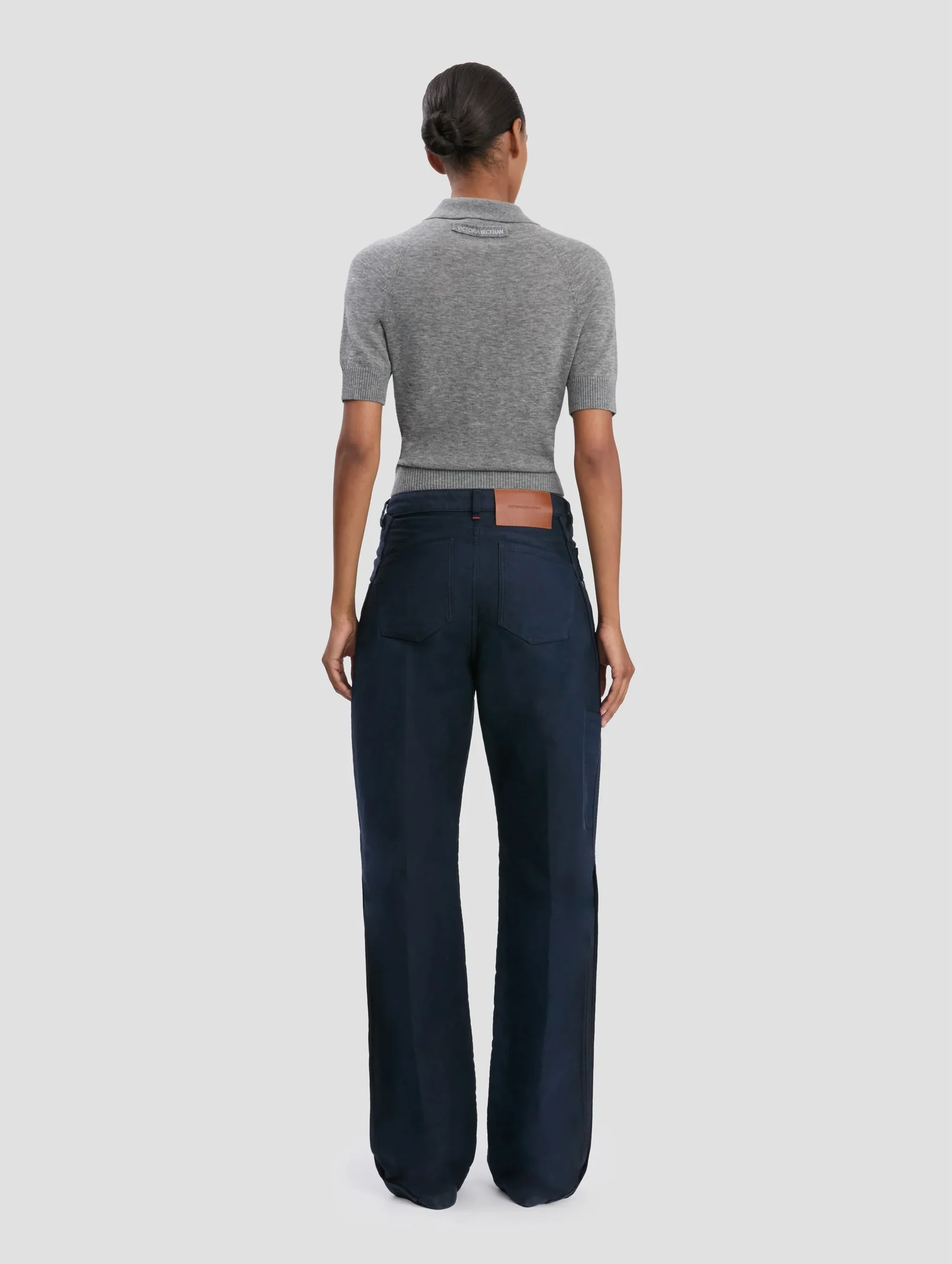 Polo Collar T-Shirt in Grey Marl - Image 5