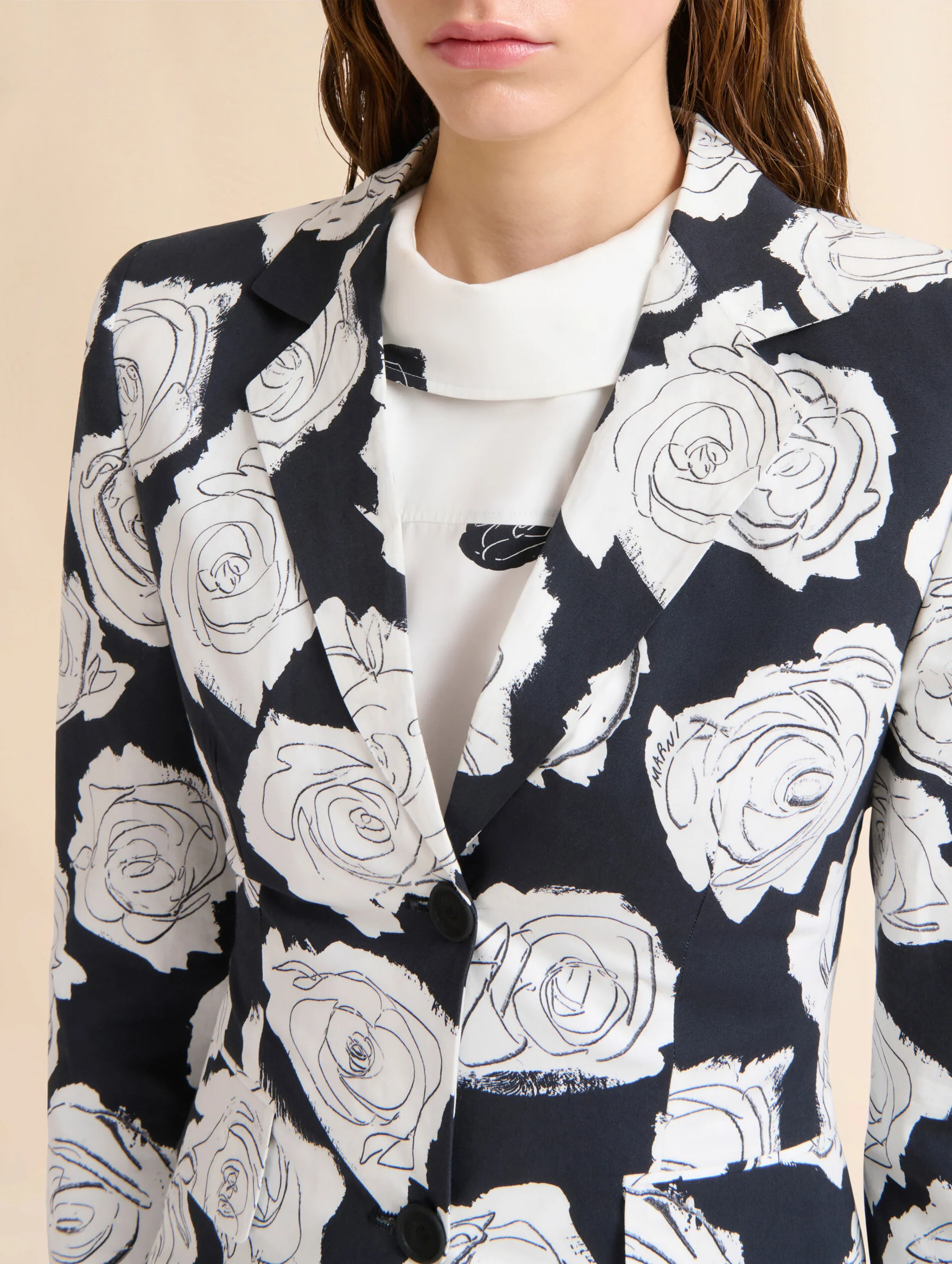 Poplin Baby Jacket with Aurora Print in Black - Image 4