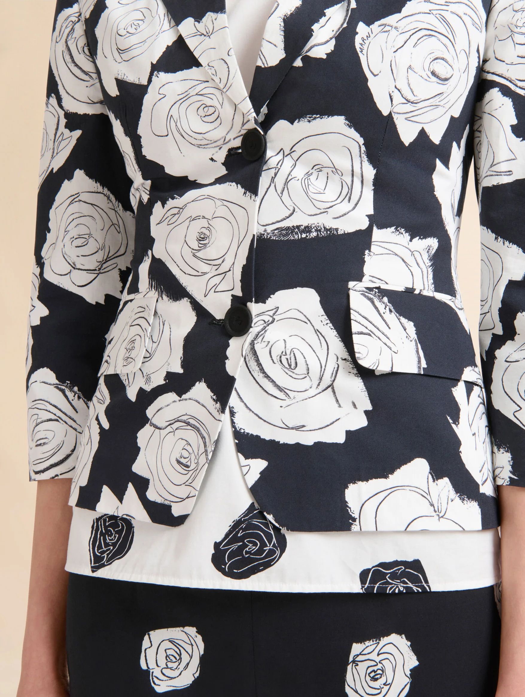Poplin Baby Jacket with Aurora Print in Black - Image 5