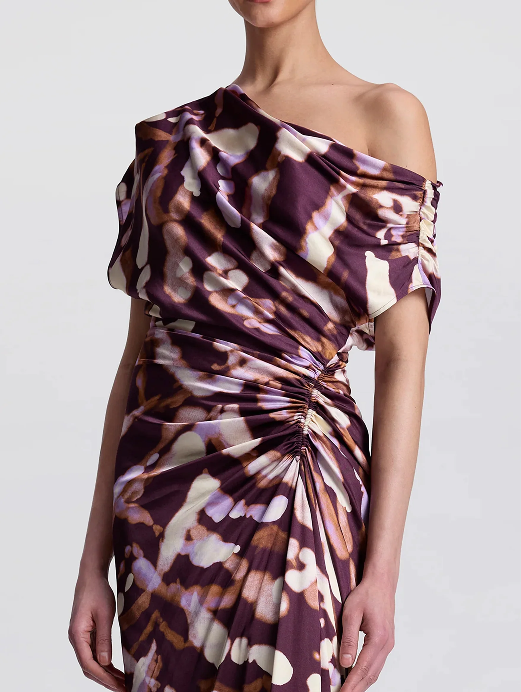 Poppy Satin Gown in Plum - Image 3