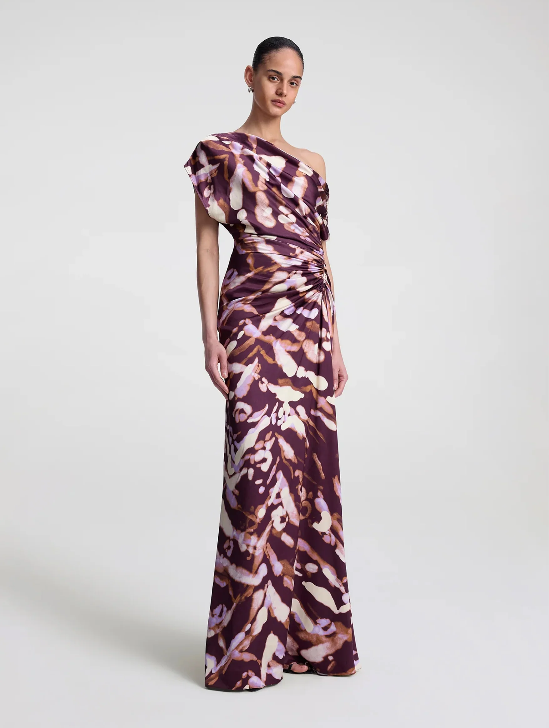 Poppy Satin Gown in Plum - Image 4