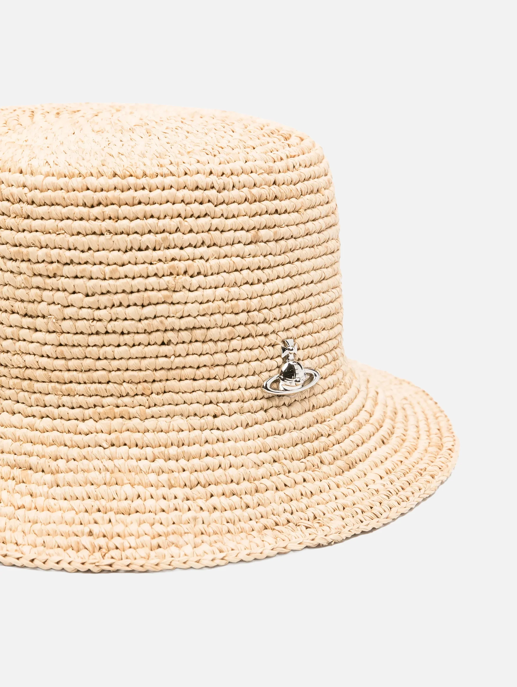Raffia Bucket Hat in Beige - Image 3