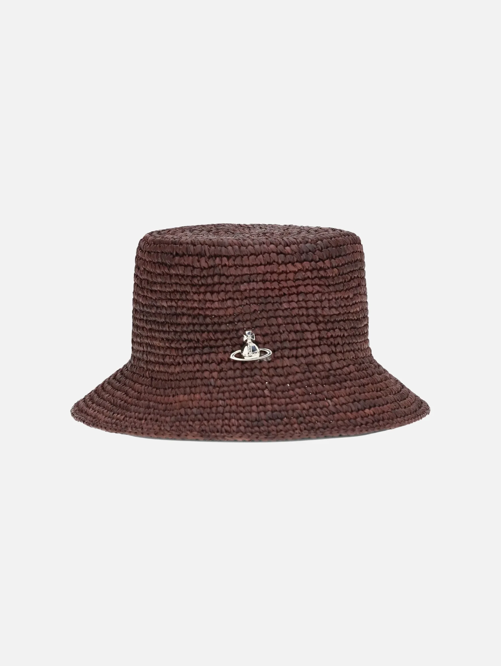Raffia Bucket Hat in Chocolate