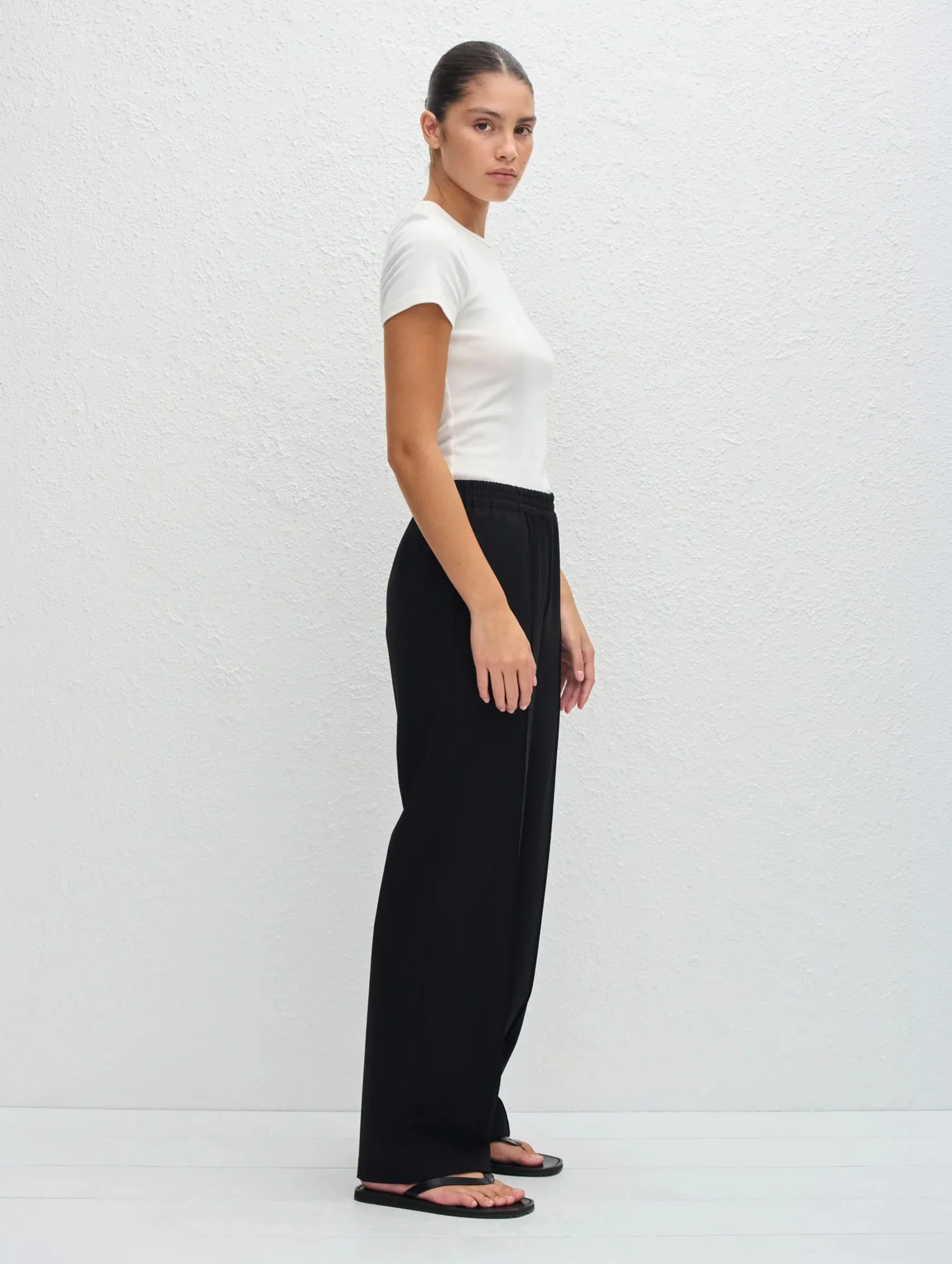 Relaxed Pin-Stitch Trouser in Black - Image 5
