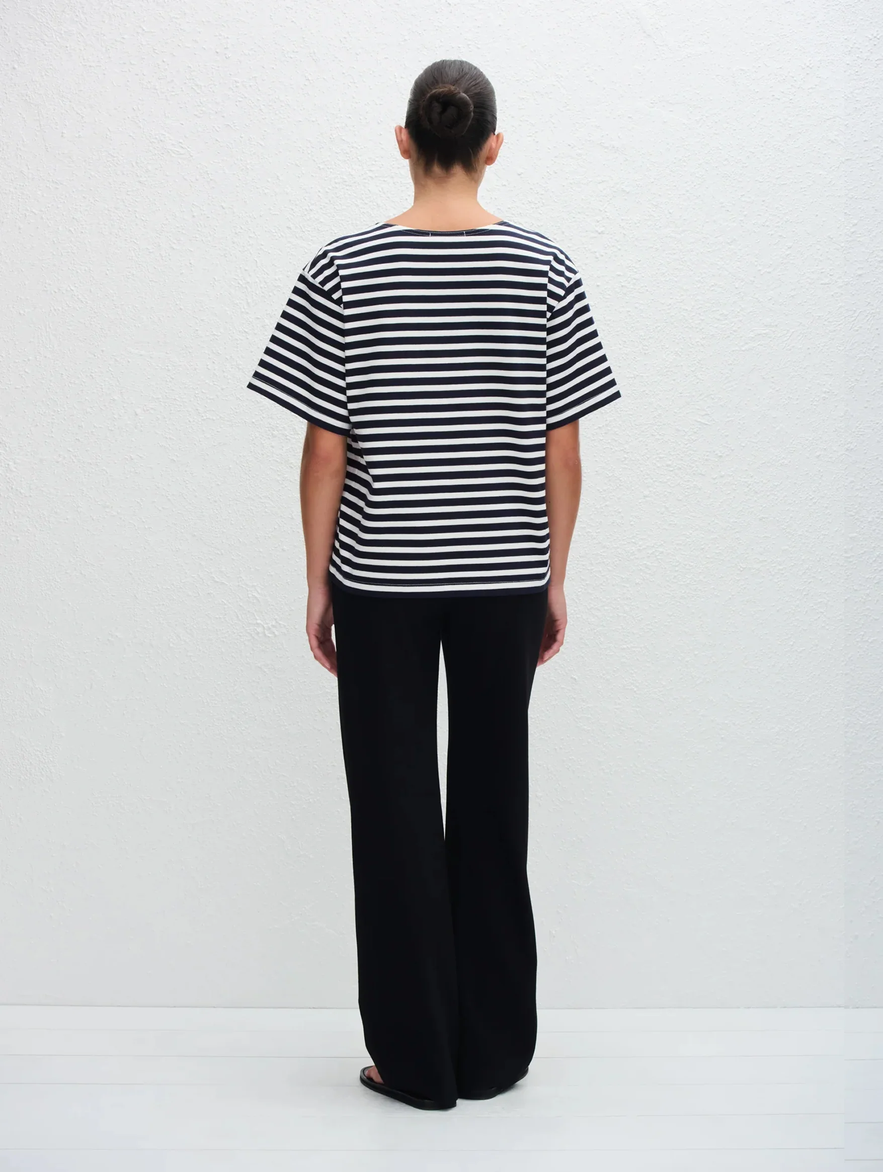 Relaxed Stripe Tee in French Navy - Image 4