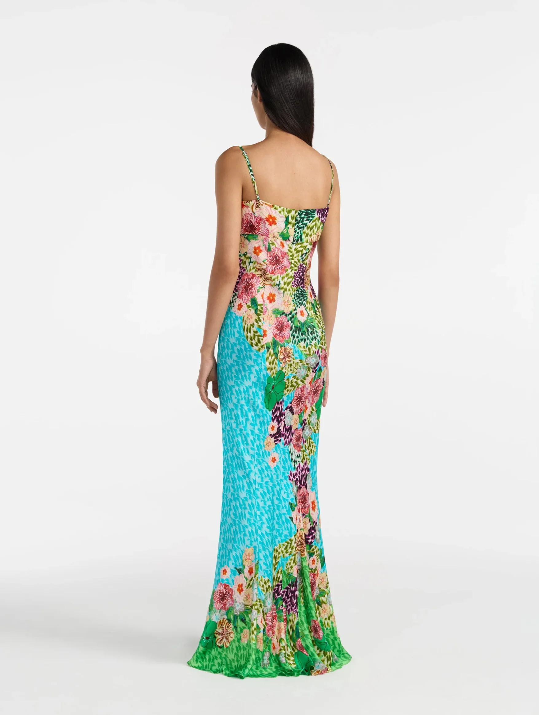 Renee Long Dress in Plumeria Trellis - Image 4