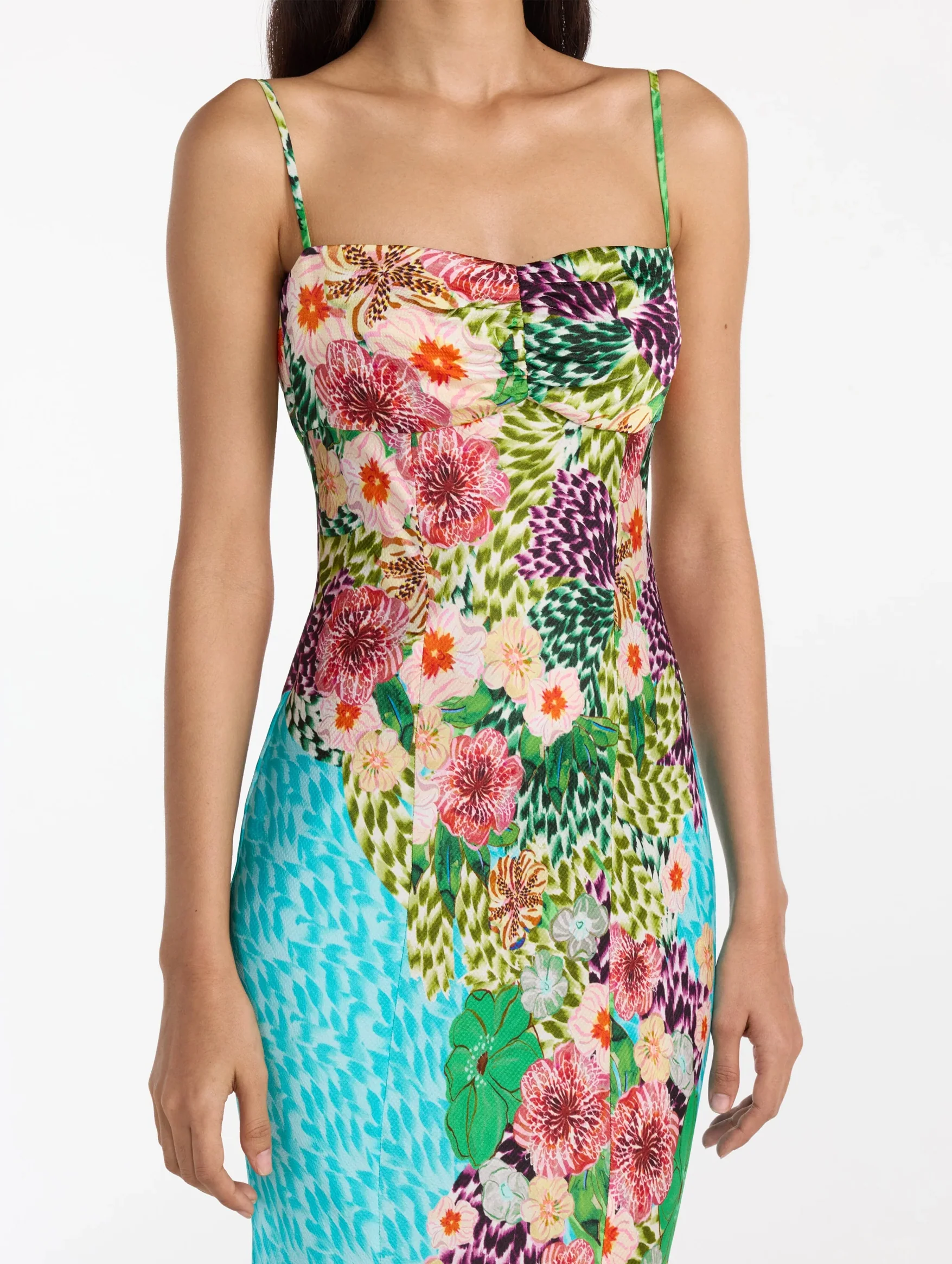 Renee Long Dress in Plumeria Trellis - Image 5