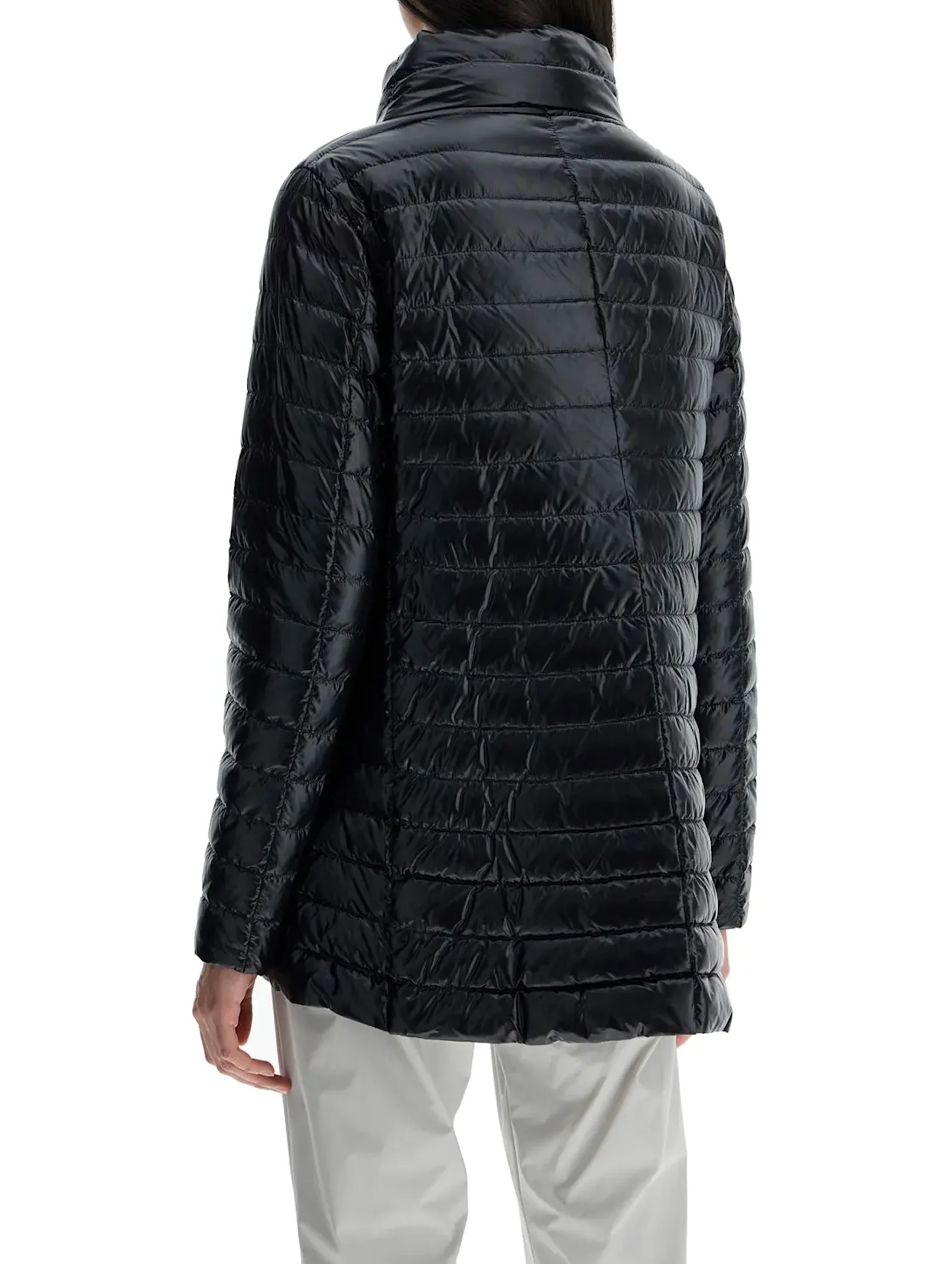 Reversible Nylon Ultralight A-shape Jacket in Black/Grey - Image 3