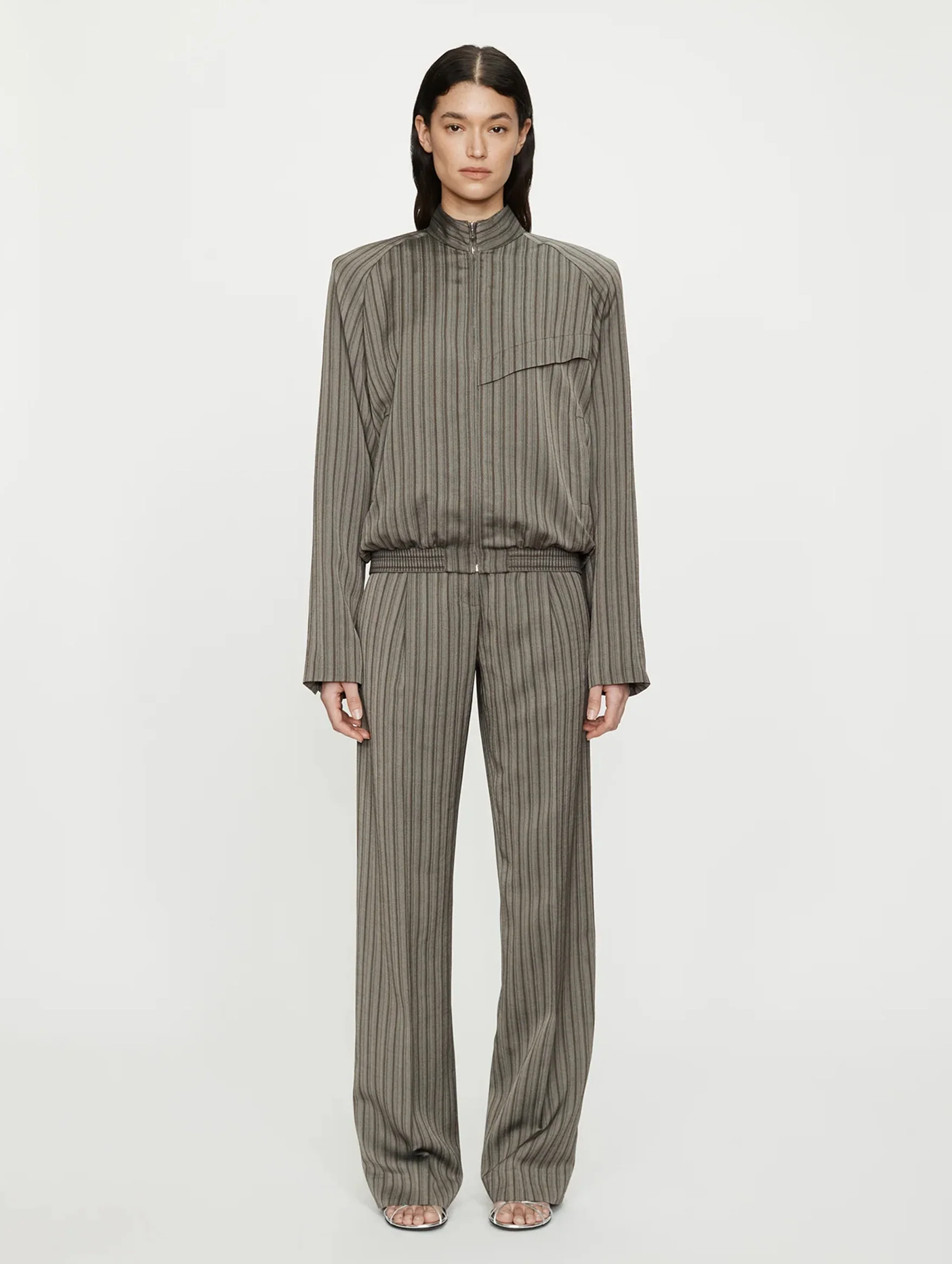 Reyer Bomber Jacket in Graphite Stripe - Image 2
