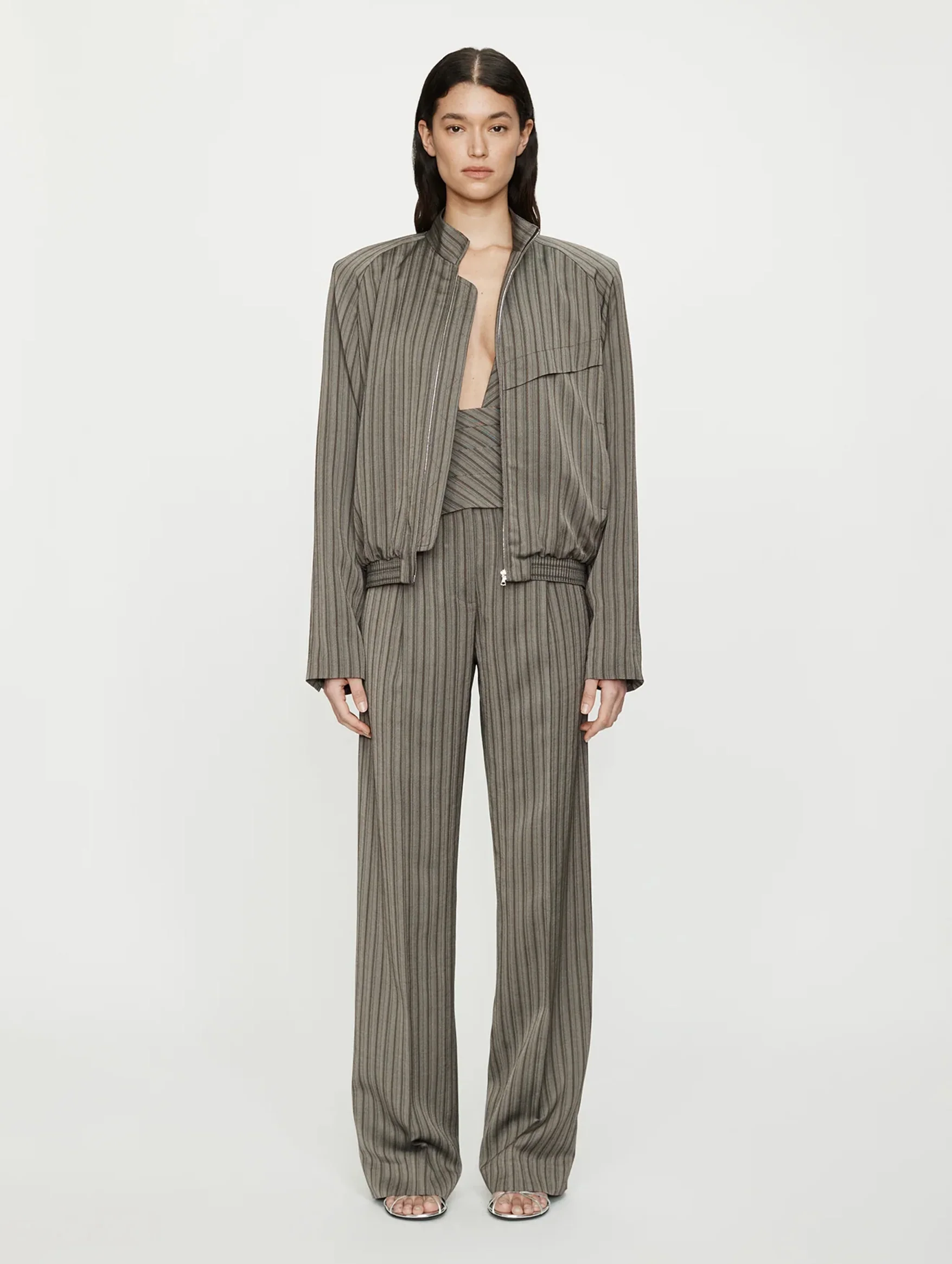 Reyer Bomber Jacket in Graphite Stripe - Image 3