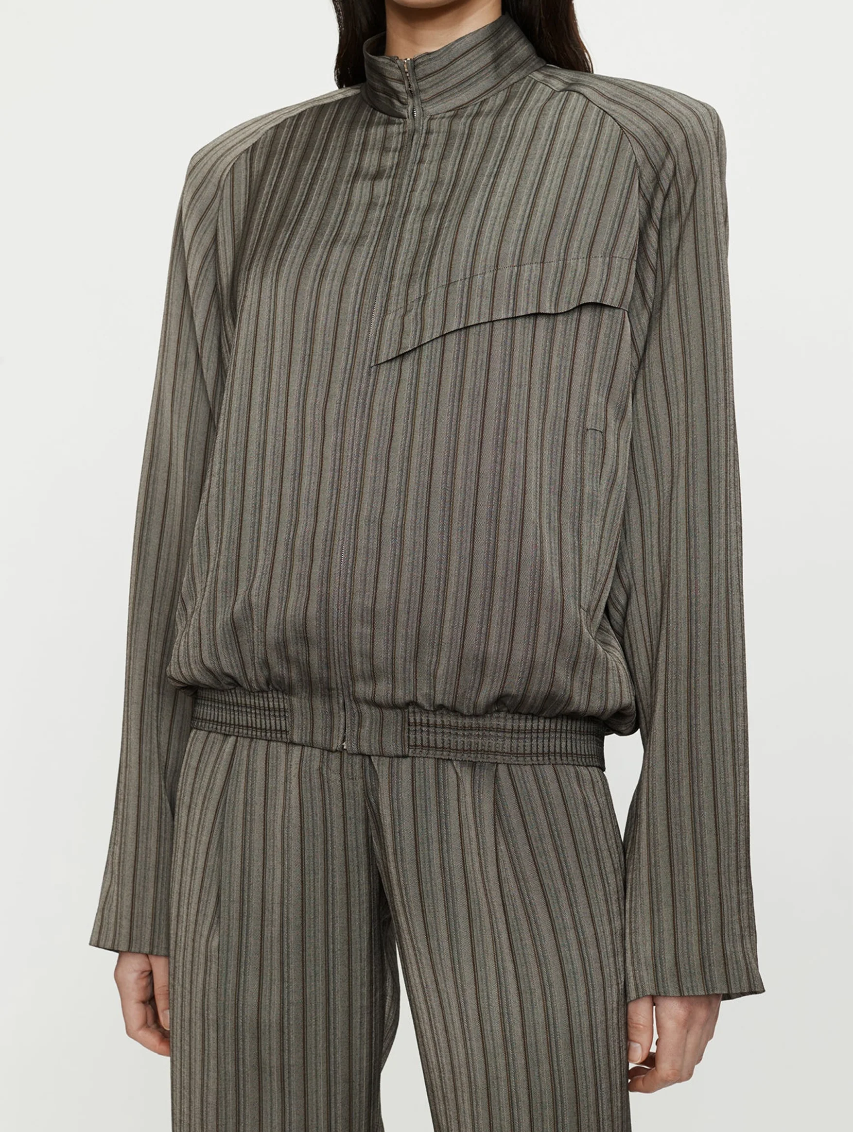 Reyer Bomber Jacket in Graphite Stripe - Image 4