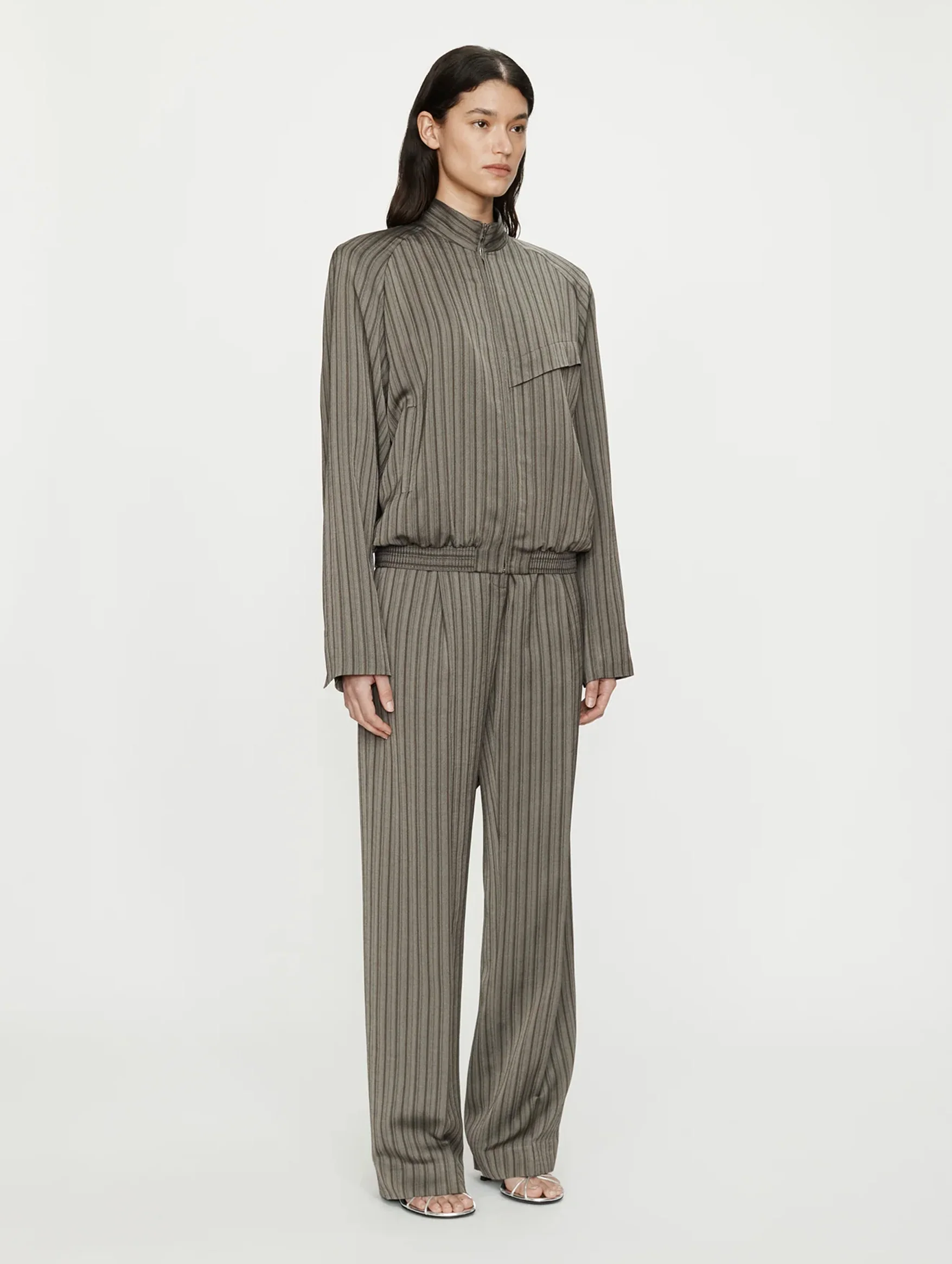Reyer Bomber Jacket in Graphite Stripe - Image 5