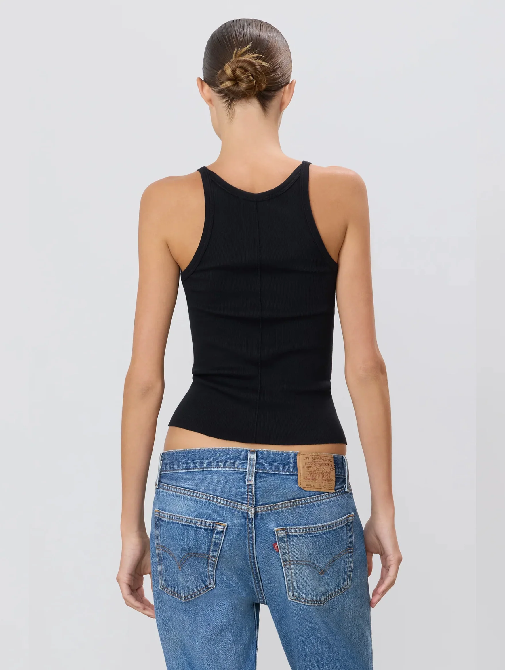 Rib Tank in Black - Image 4