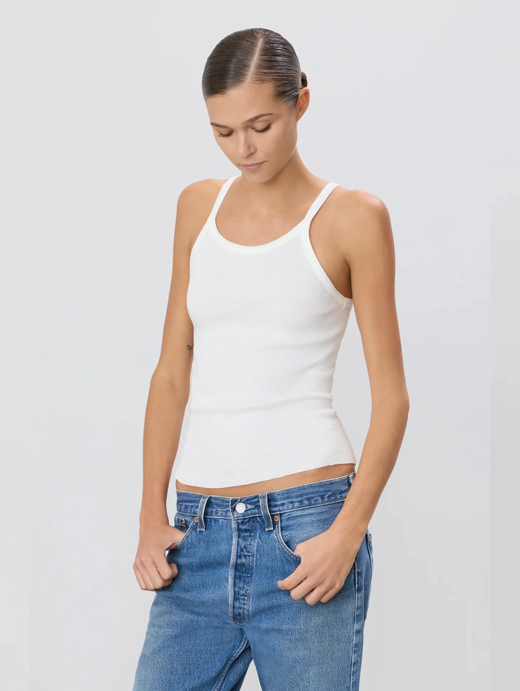 Rib Tank in Ivory - Image 3