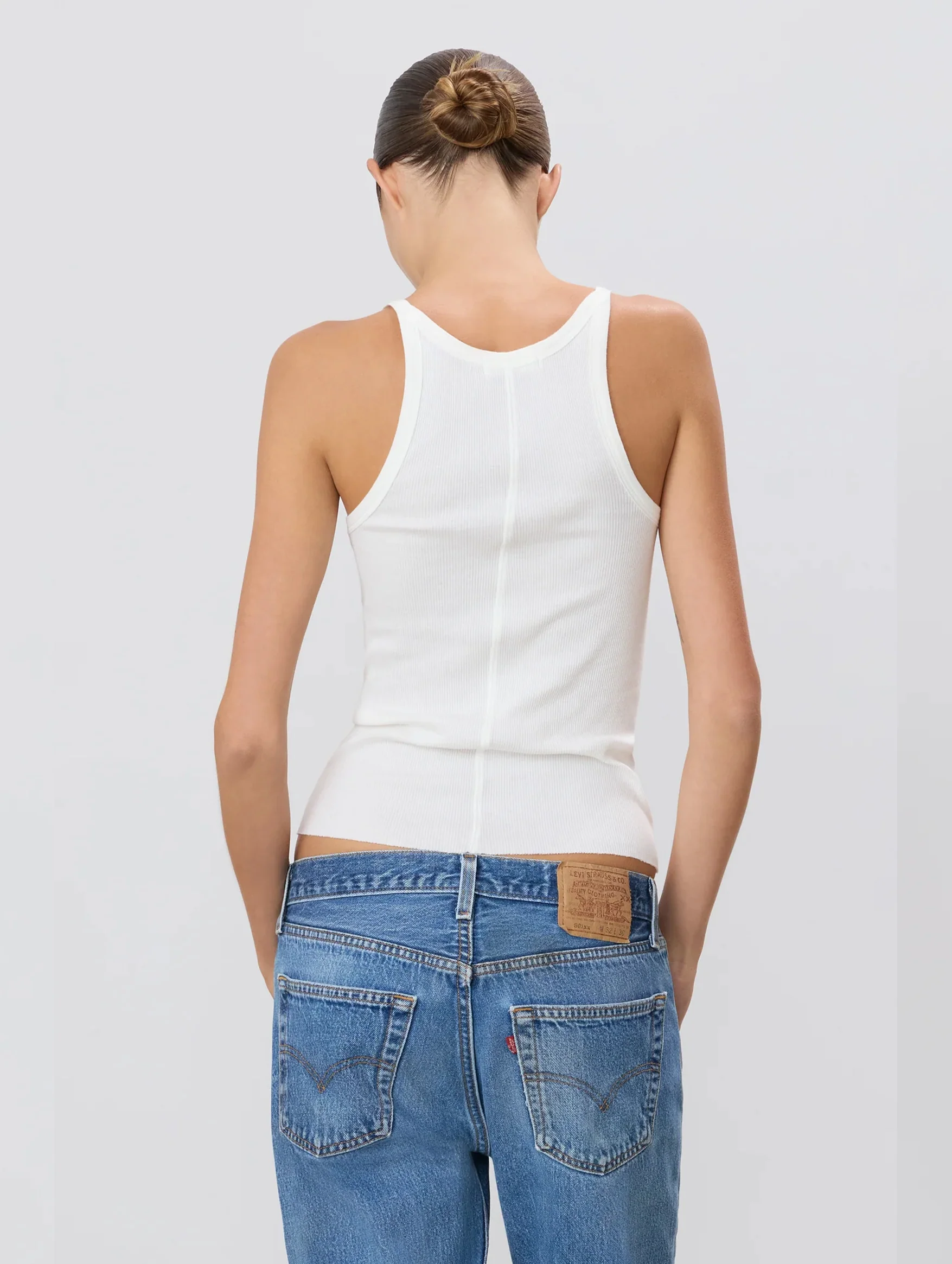Rib Tank in Ivory - Image 4