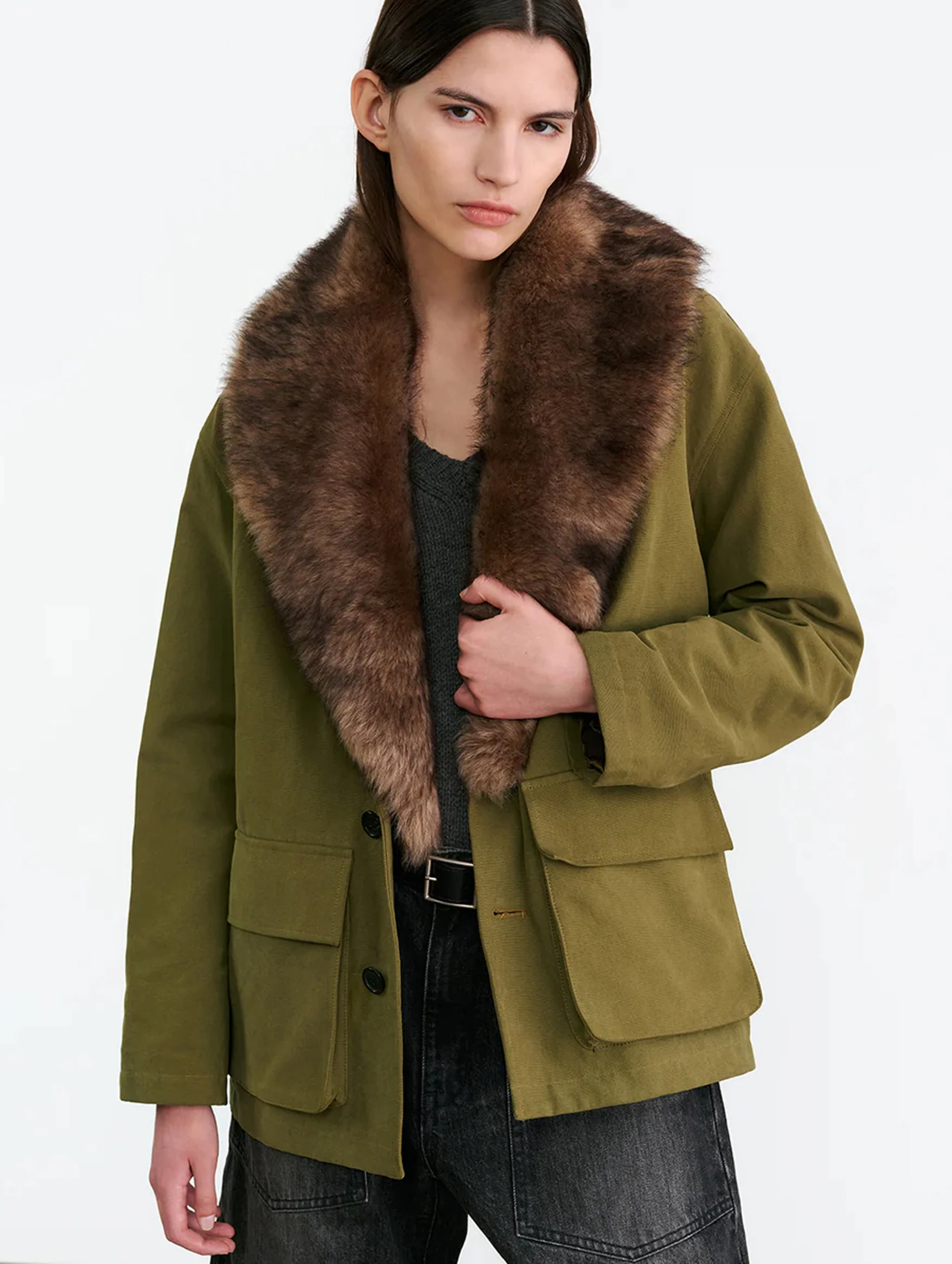 Ronay Parka in Olive Green - Image 5