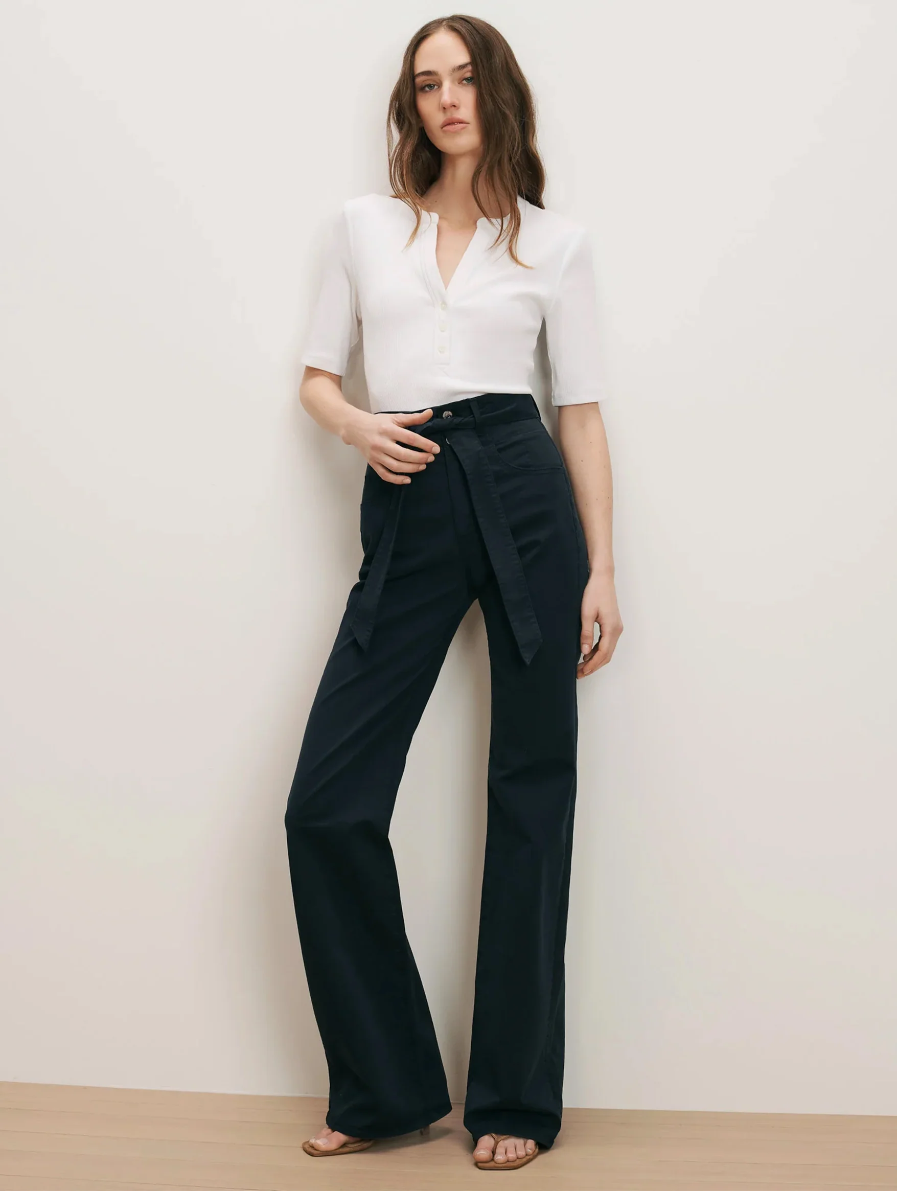 Rosanna Wide-Leg Pant in Navy - Image 2
