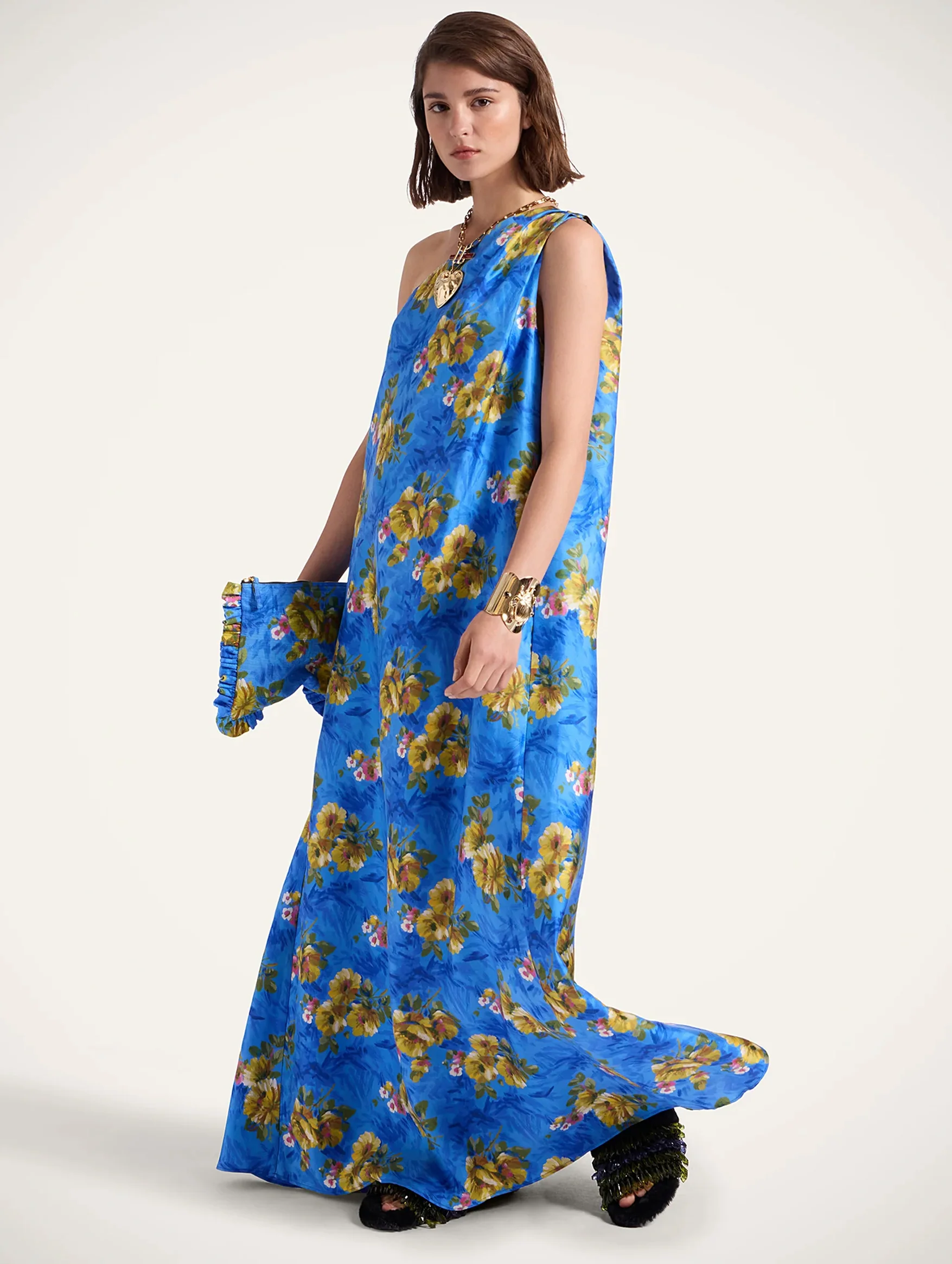 Roy Silk Dress in Riptide Blue - Image 4