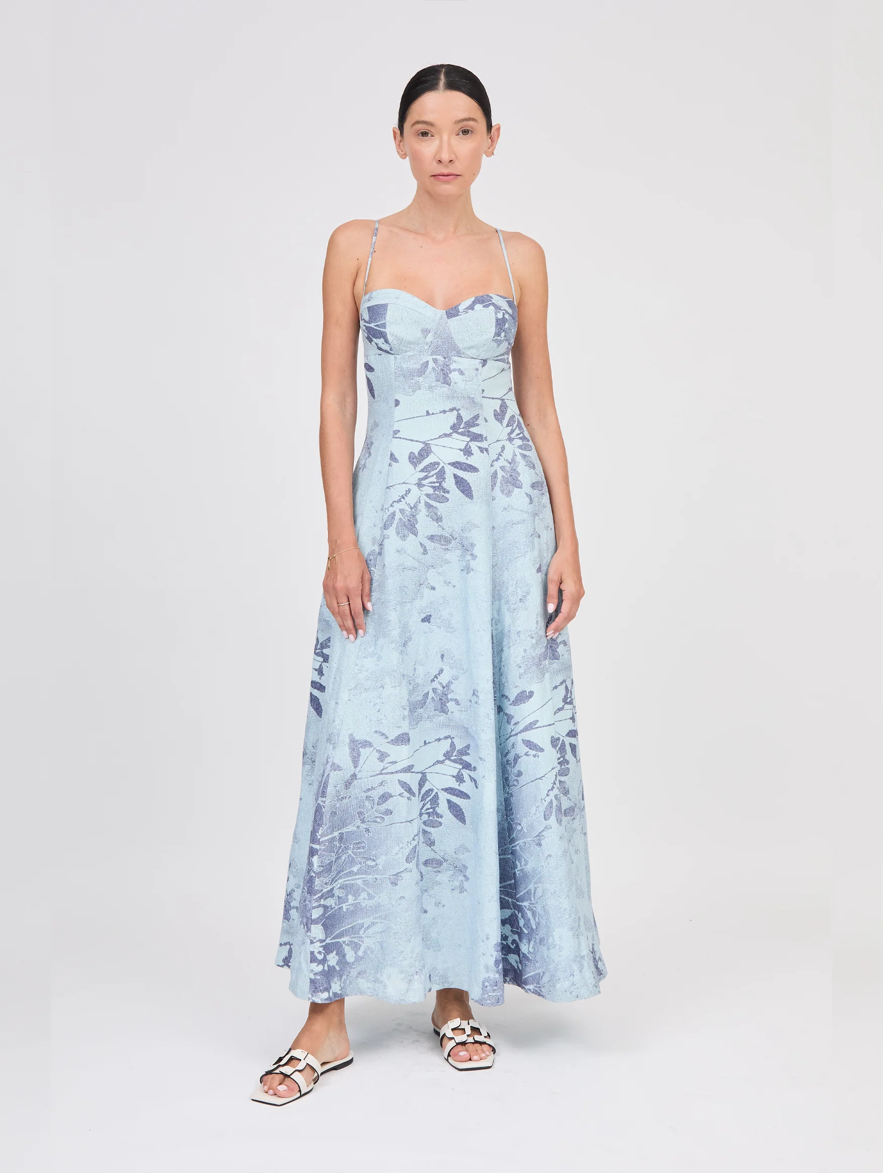 Rudie Bustier Maxi Dress in Sky Floral - Image 2