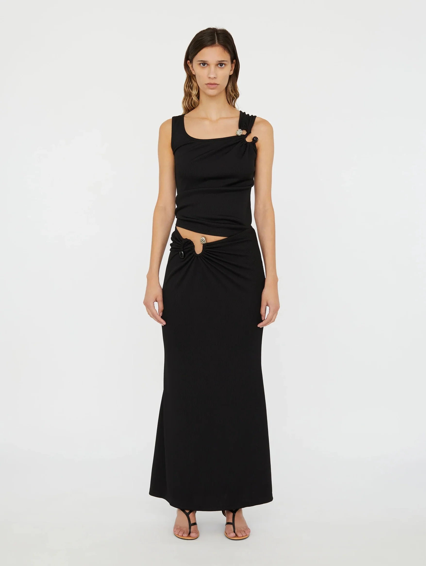 S-Buckle Suspension Skirt in Black - Image 2