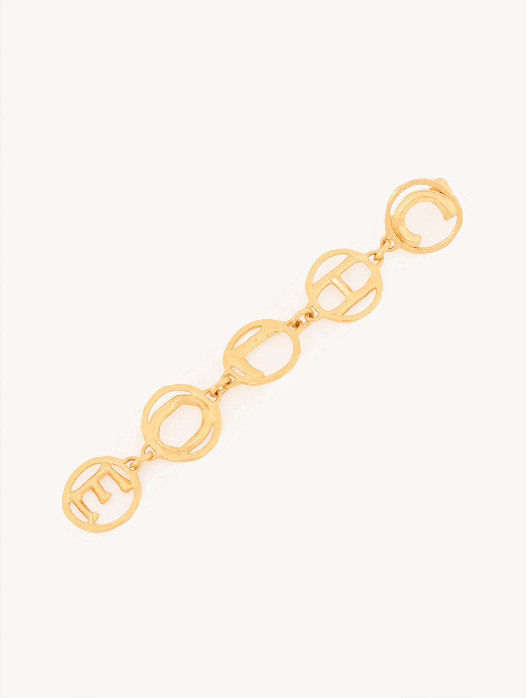 The Chloé Script Earrings in Vintage Gold - Image 3