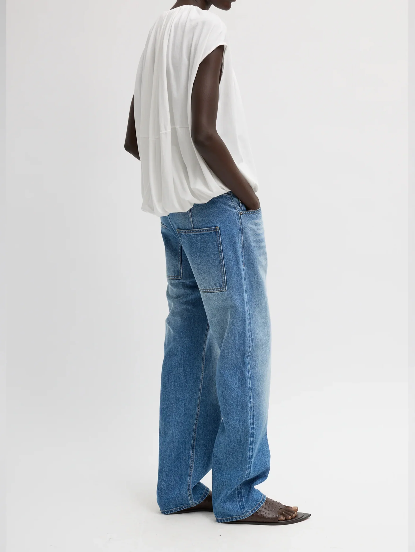Selvage Denim 5 Pocket Alec Jean in Classic Blue - Image 2