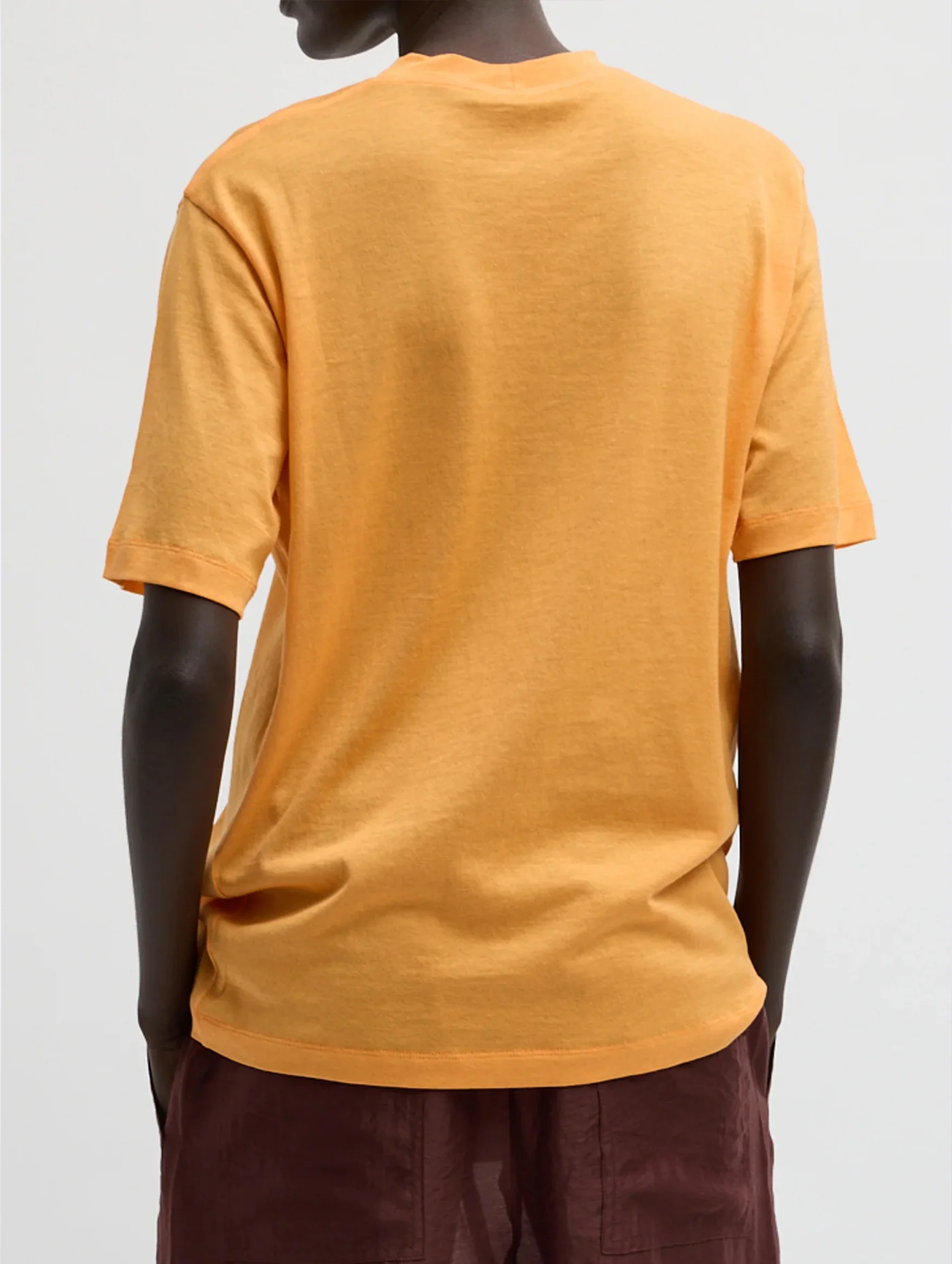Sheer Crepe Knit Unisex T in Orange - Image 3