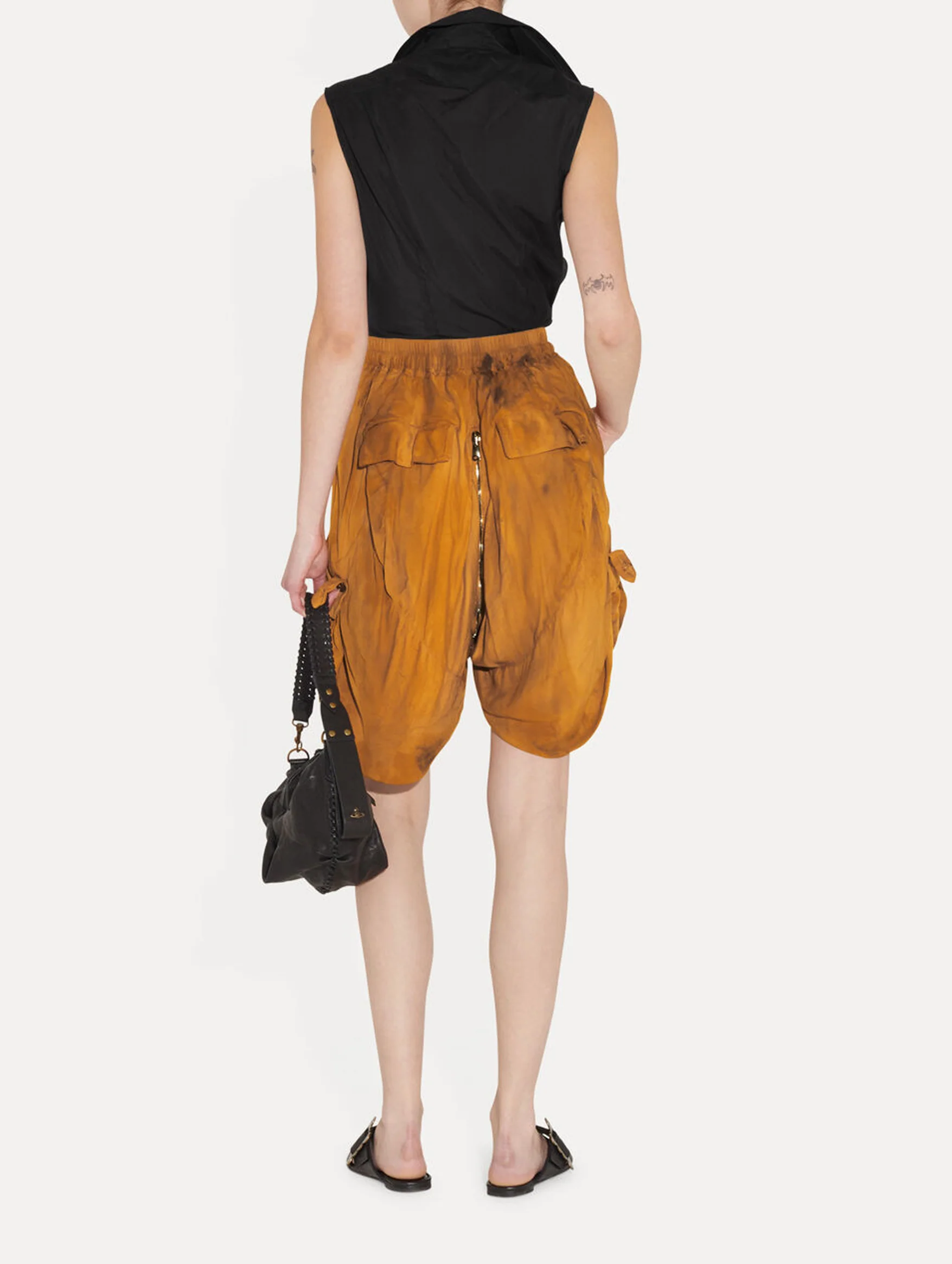 Short Sleeve Drunken Shirt in Black - Image 3