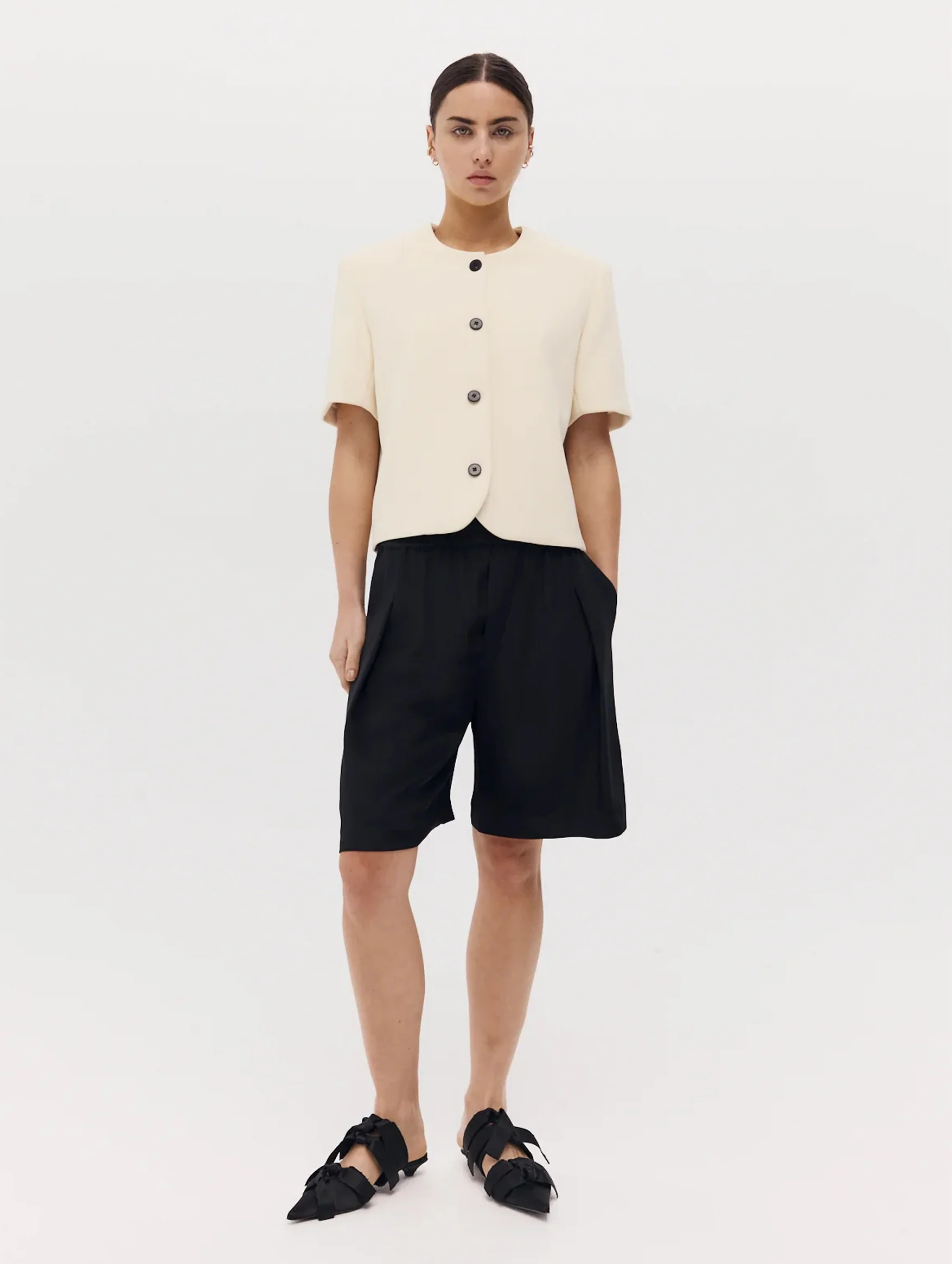 Short Sleeve Tilmens Jacket in Bone - Image 3