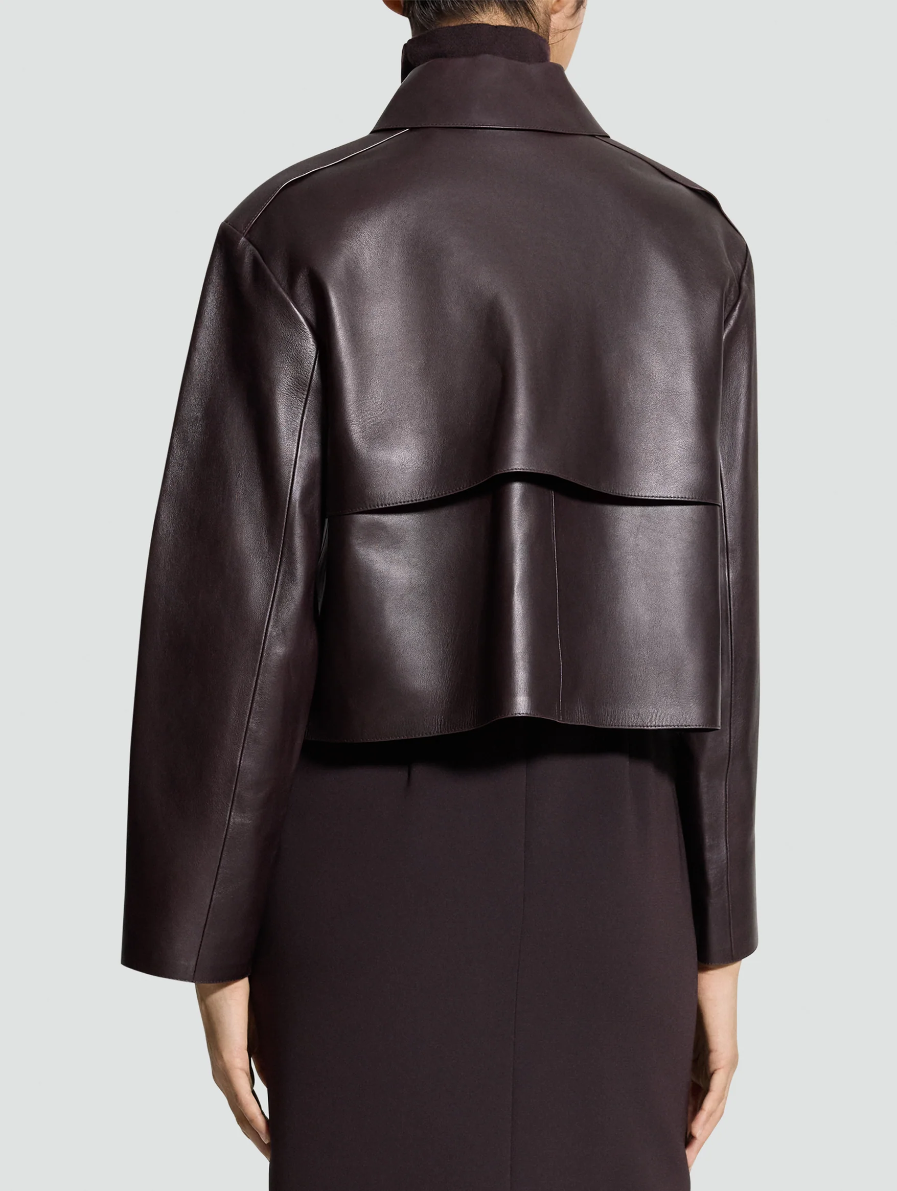 Sleek Crop Trench in Cacao - Image 3