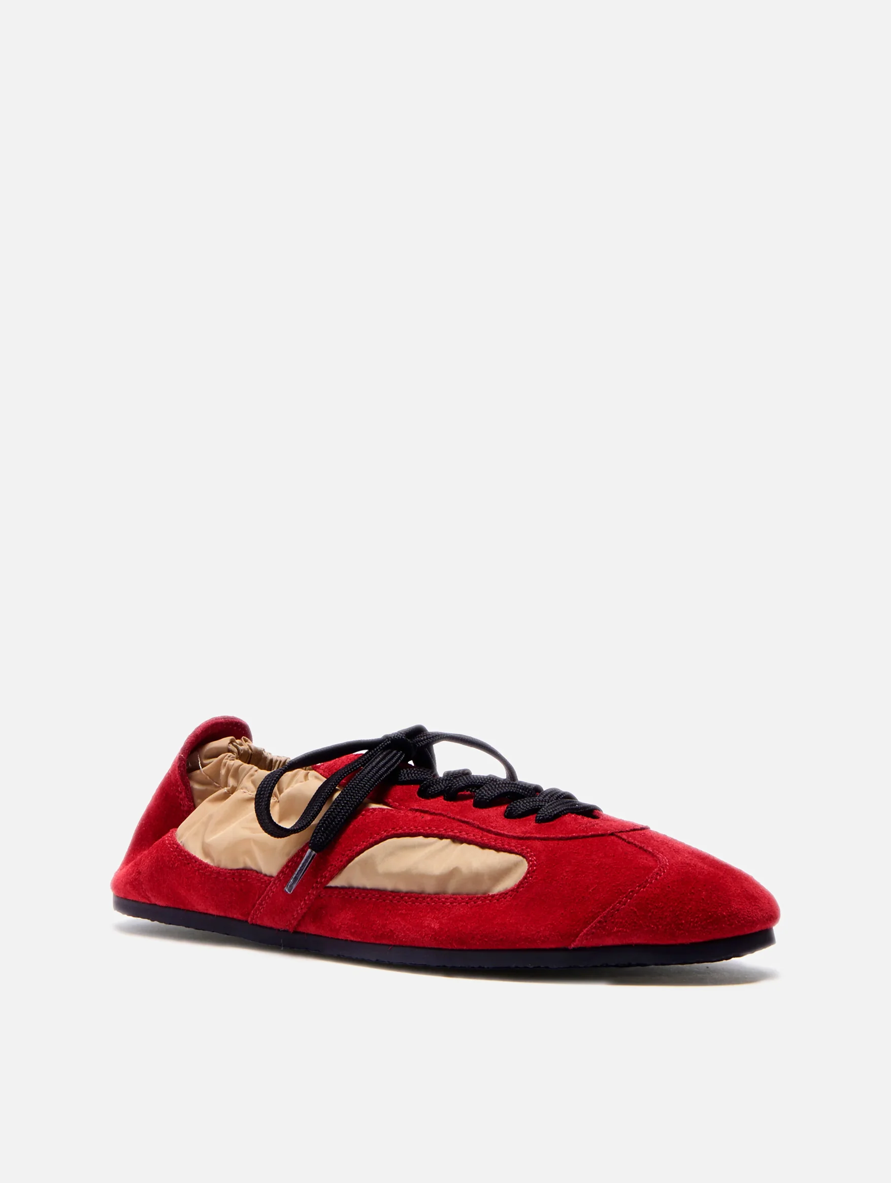 Soft Track Sneakers in Nylon Calfsuede Red - Image 2