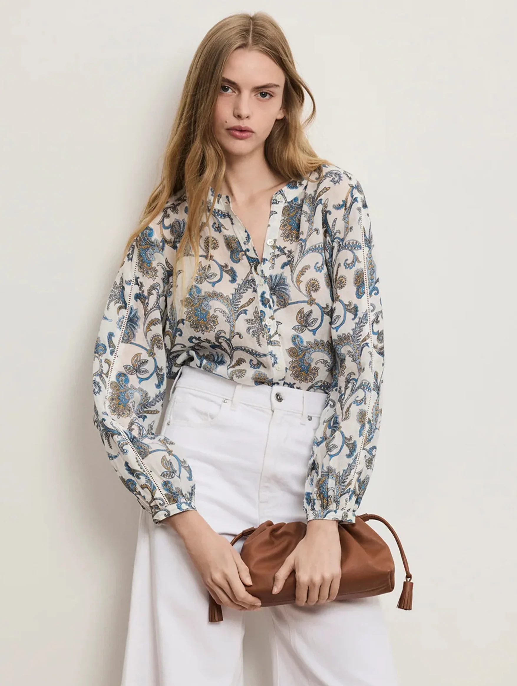 Soleil Blouse in Dove Multi - Image 4