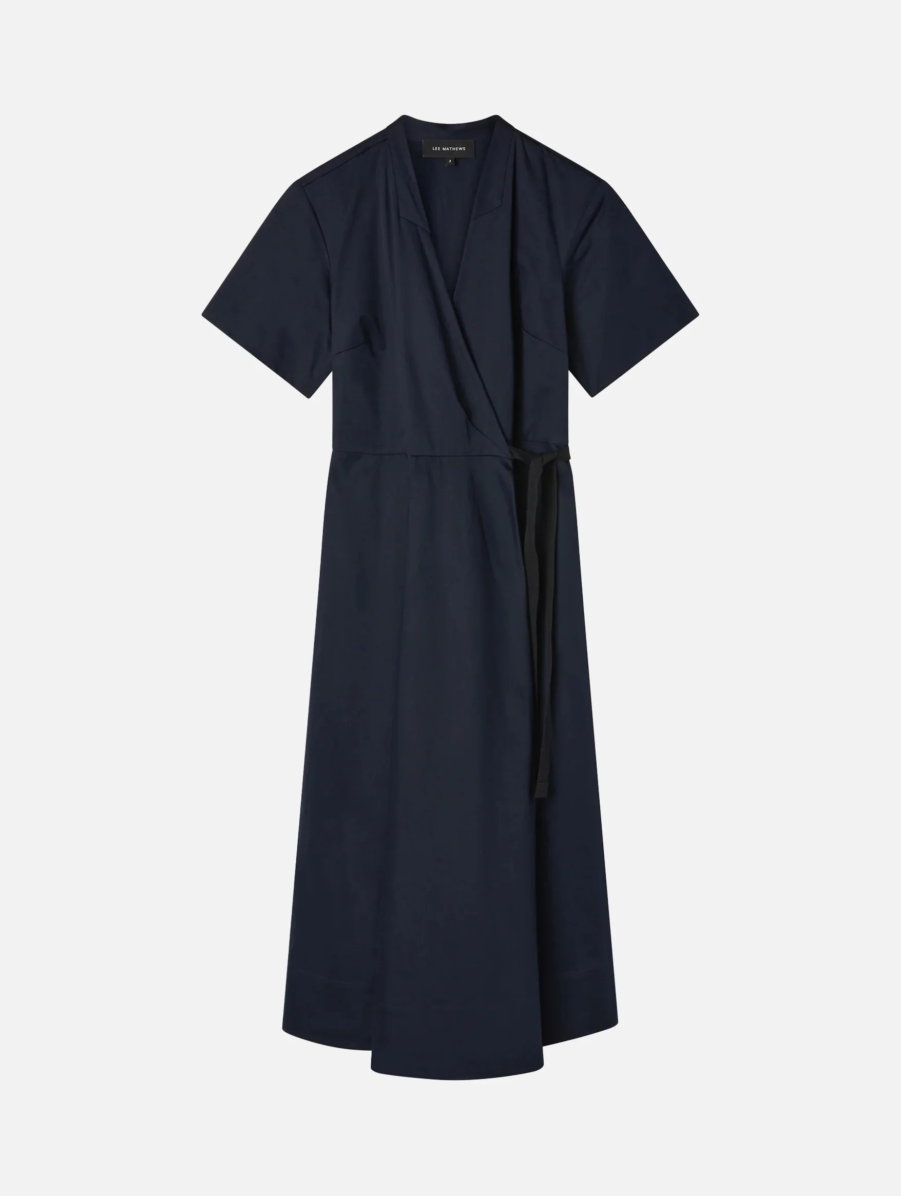 Spencer Cotton Wrap Dress in Ink