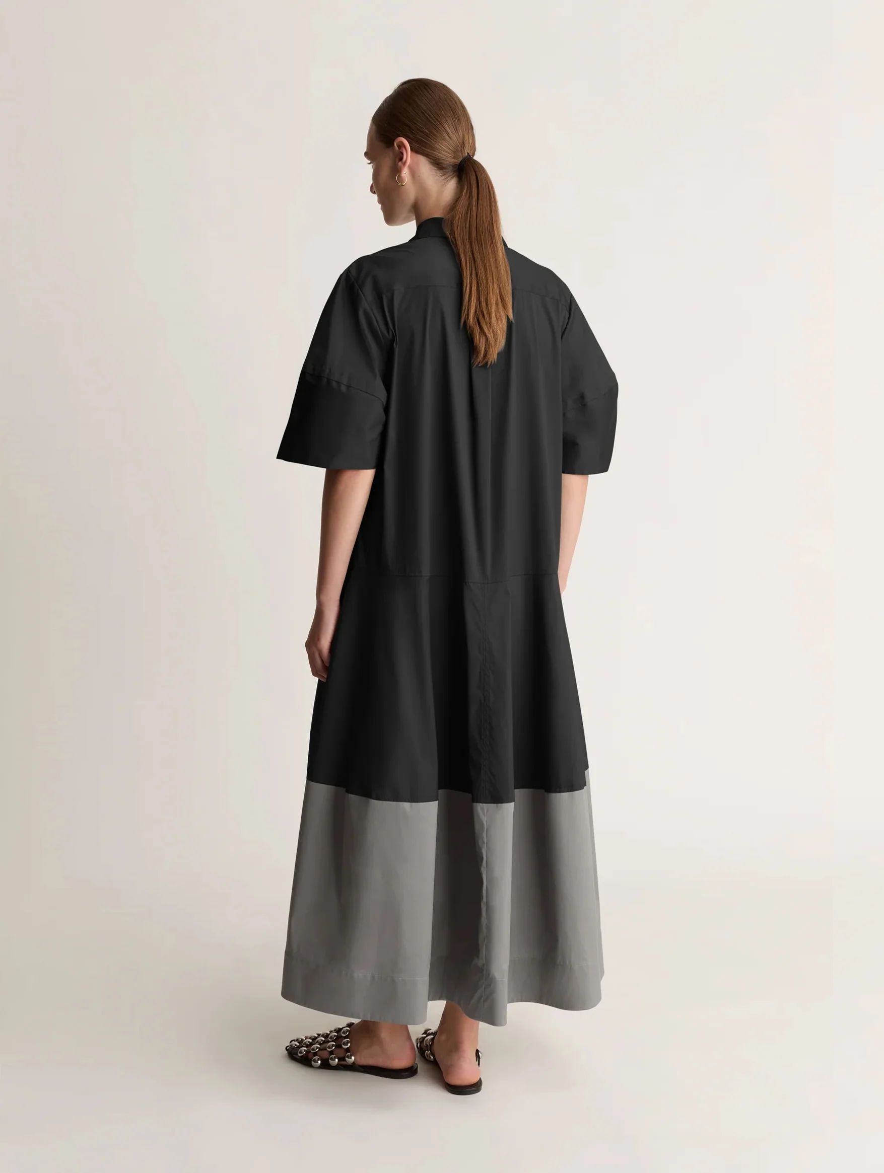 Spencer Lantern Dress in Black - Image 4