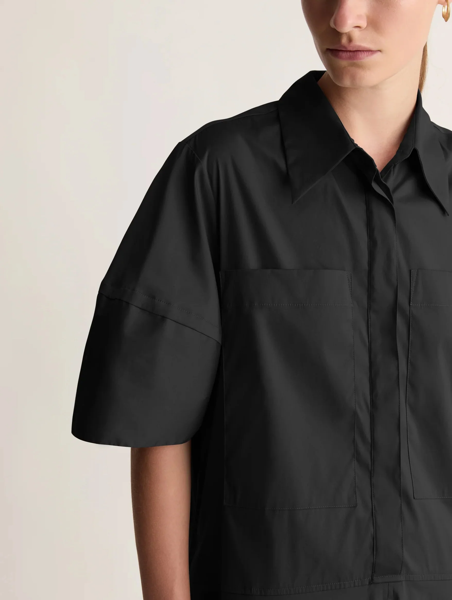Spencer Lantern Dress in Black - Image 5